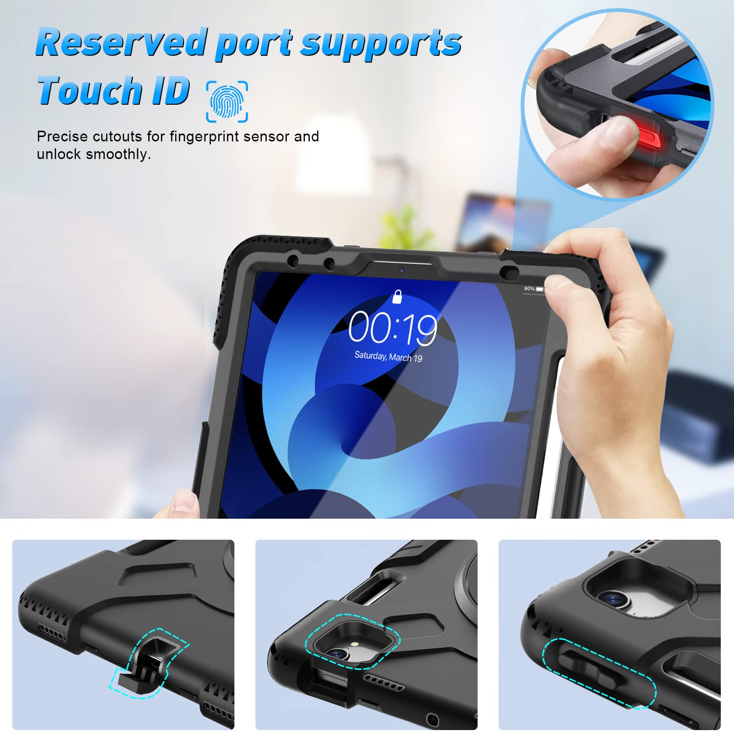 Supfives Case For Ipad Air 5Th Generation 10.9 Inch 2022: Military Grade Silicone Protective Cover For Ipad Air 4Th Gen/Ipad Pro