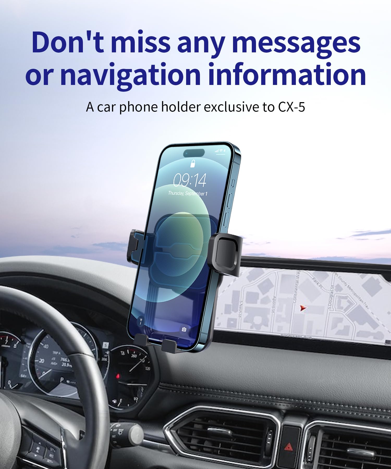 Masergogo Car Phone Holder For 2021-2025 Mazda Cx-5, 360 Rotation, 10.25 Inch Screen Fixed Clip, Auto Accessories Navigation Bra