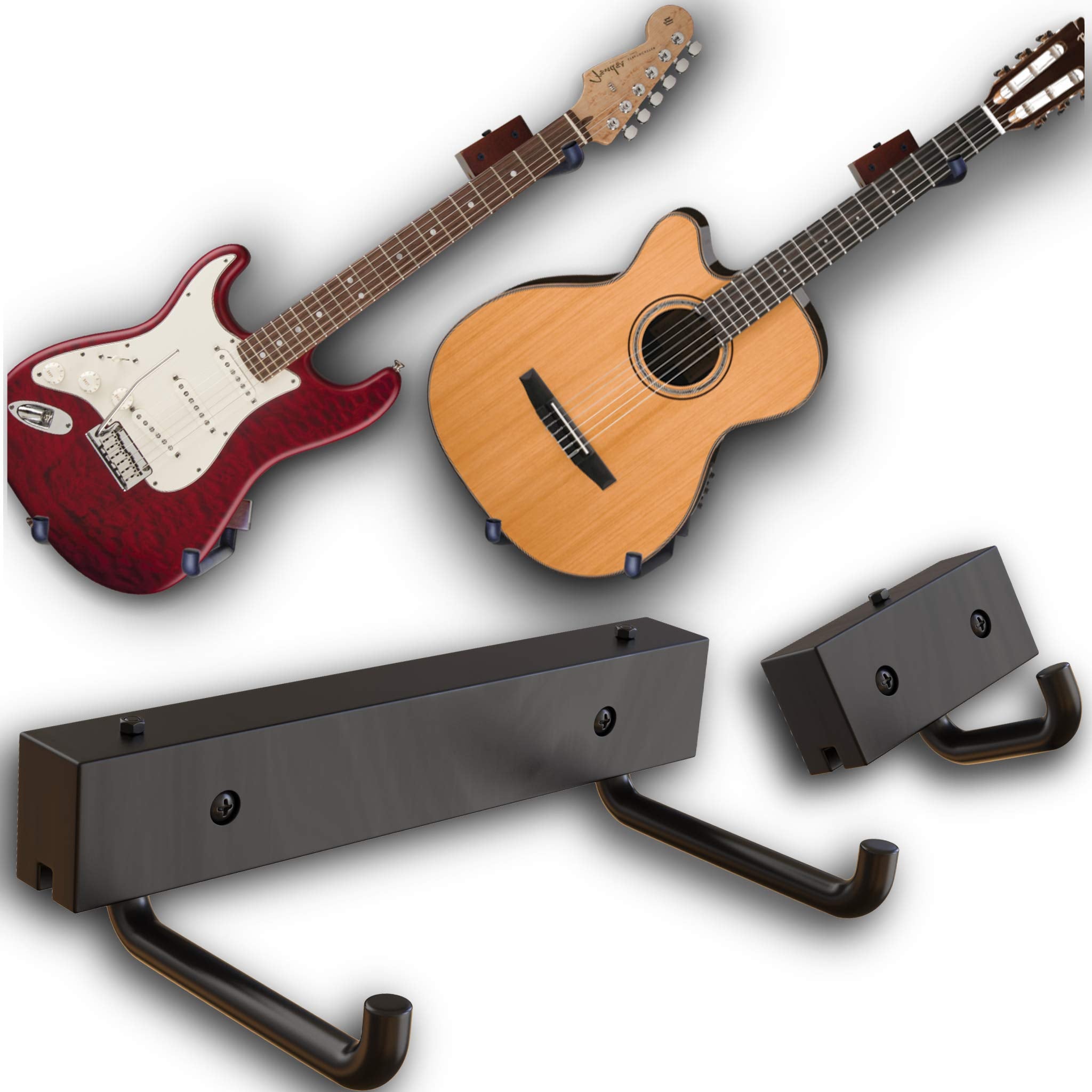 Angled Guitar Wall Hanger Display   Horizontally Tilt Your Guitar, Ukulele, Bass, Electric Guitar, Banjo At A Slanted Angle With