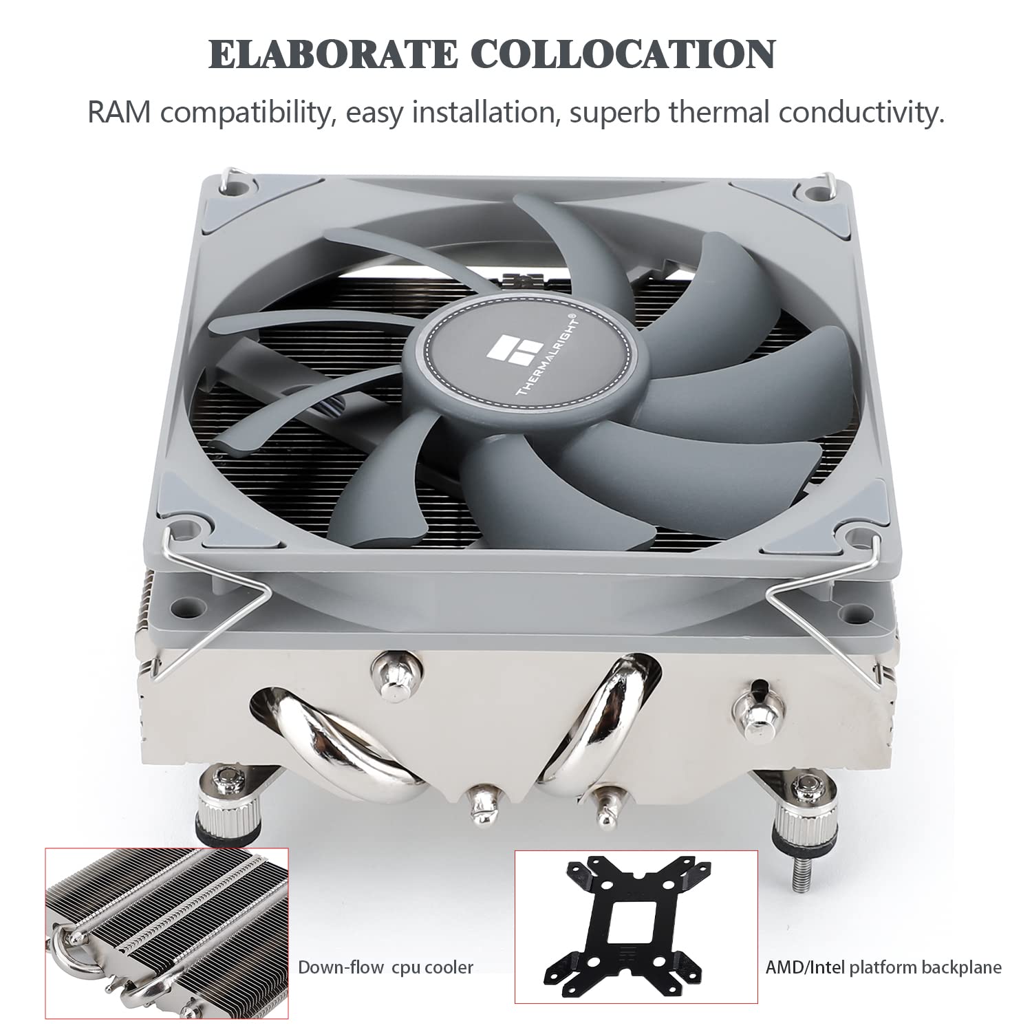 Thermalright Axp90 X47 Low Profile Cpu Cooler, With 92Mm Tl 9015 Slim Pwm Fan, Itx Cpu Cooelr Fan, 47Mm Height,For Amd Am4 Am5/I