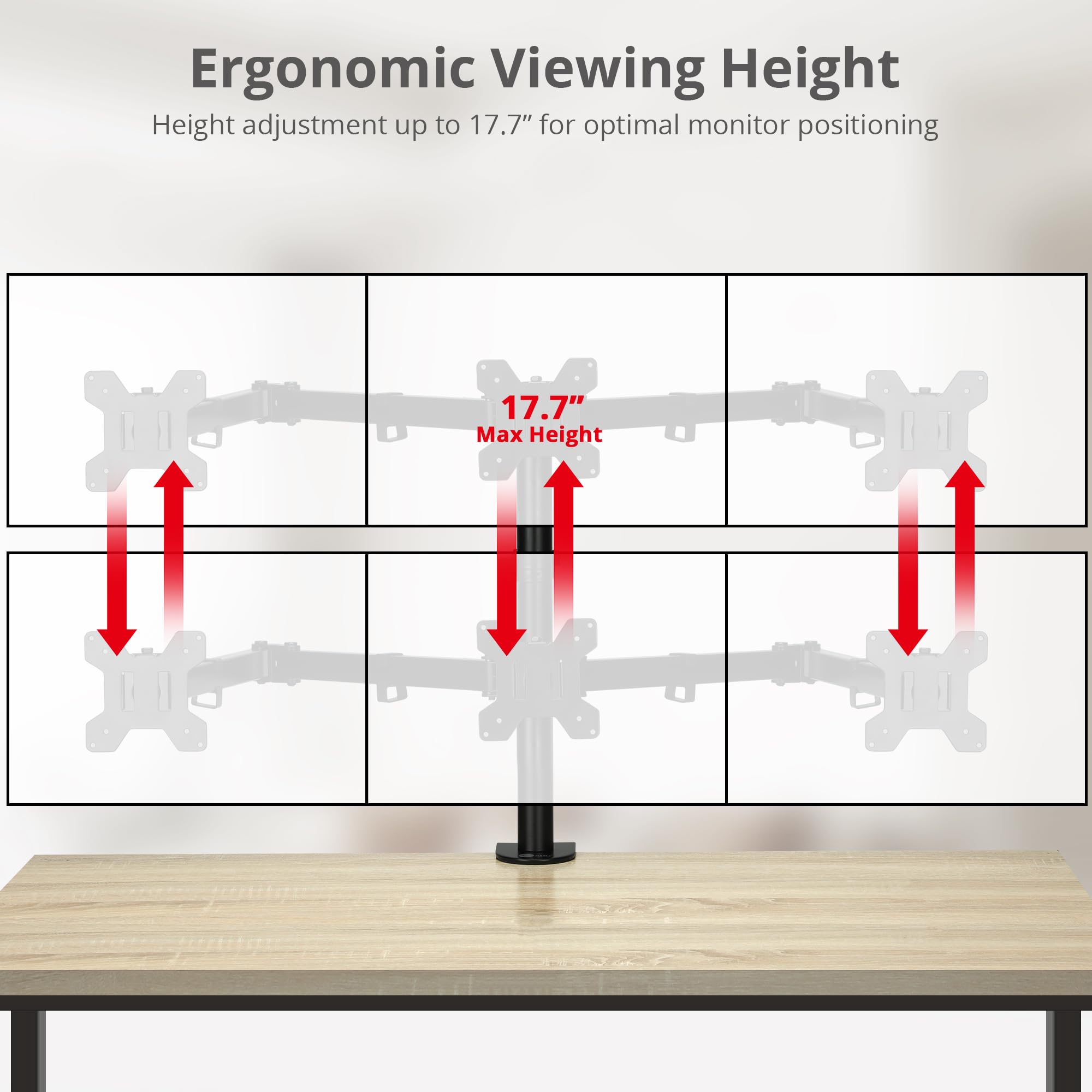 Siig Articulating Triple Monitor Desk Mount Desk Mount, Black (Ce Mt0R12 S3)