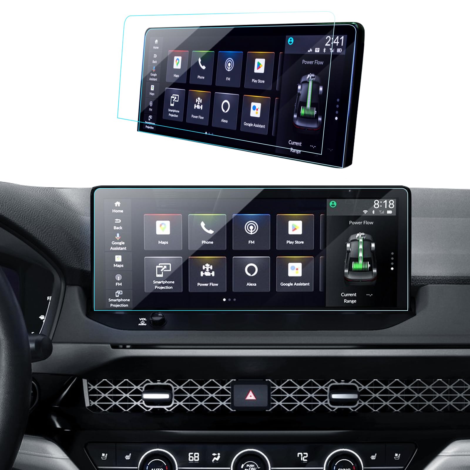 Lantu 2 Pack Nano Screen Protector For Honda Accord 2024 2023 Accessories Navigation Anti Glare Screen Saver Film For Accord Hyb