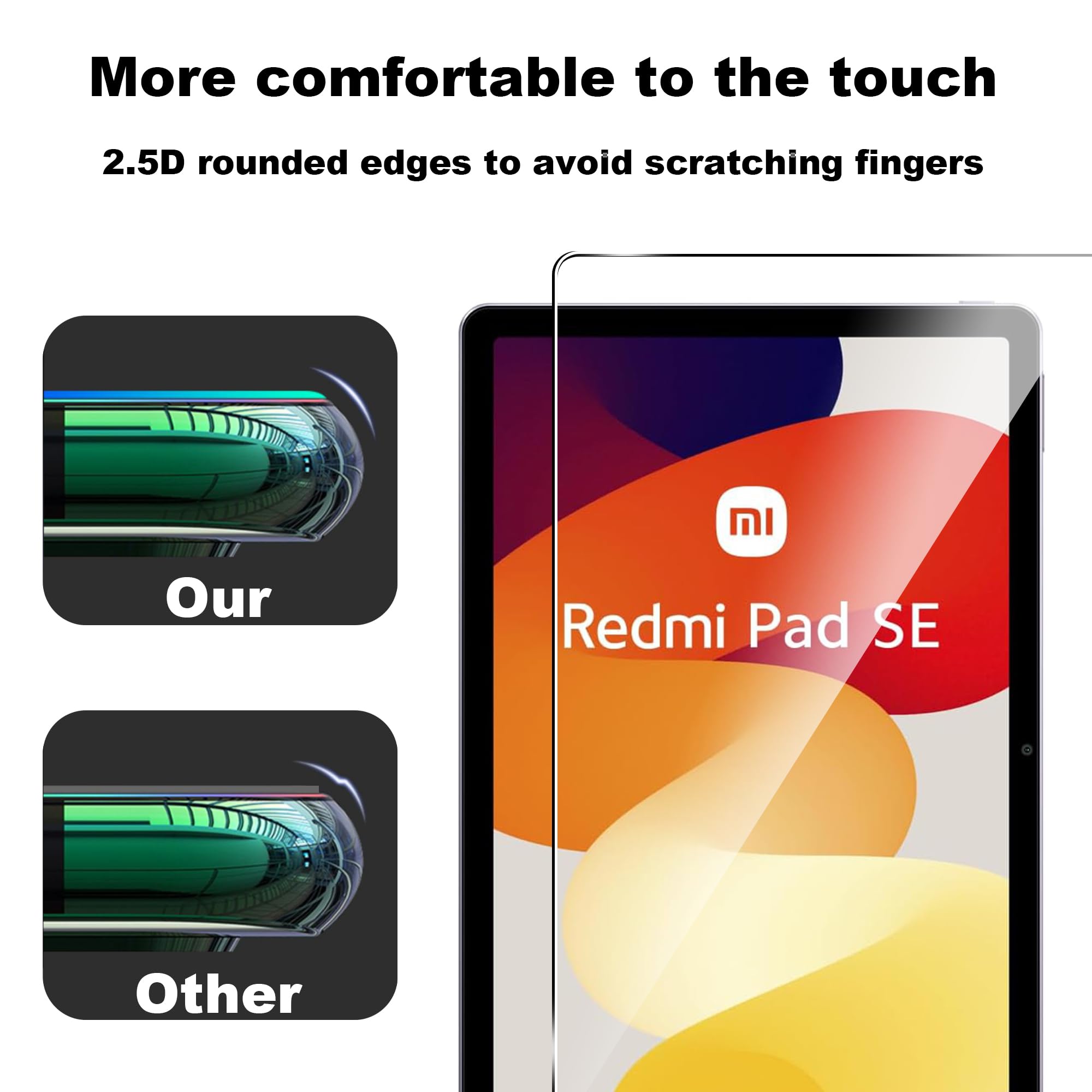 Suttkue For Xiaomi Redmi Pad Se 11 Inch Screen Protector,9H Hardness, Anti Scratch, Tempered Glass Flim, Case Friendly, Anti Scratch,(2Pack)