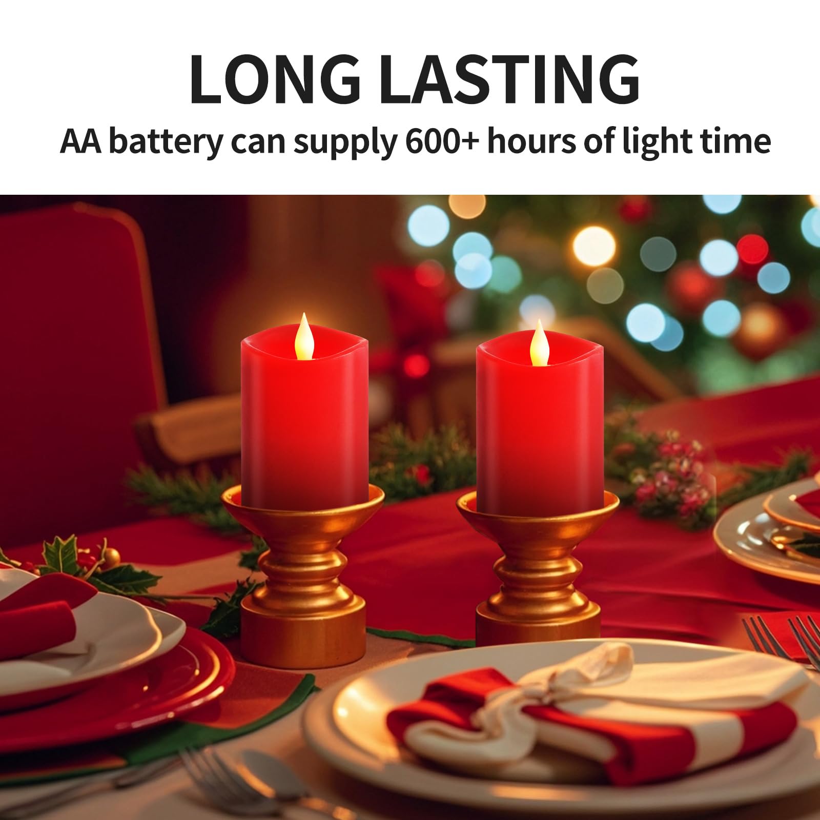 Asldoiweh 3X4'' Flickering Flameless Candles Set Of 2