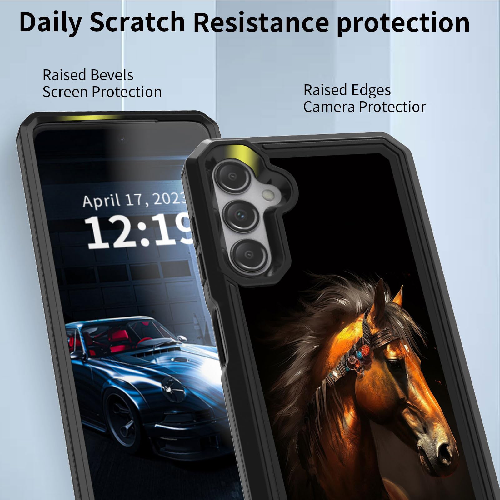 Qindaiwen For Samsung Galaxy A15 5G Case With 1 Pack Screen Protectors, Dual Layer Protective Hard Pc Back & Soft Bumper Resilie