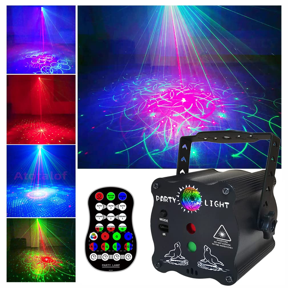 Laser Lights For Party   Laser Light Show Projector For Christmas Halloween, Disco Ball Dj Lights, Sound Activated Strobe Light