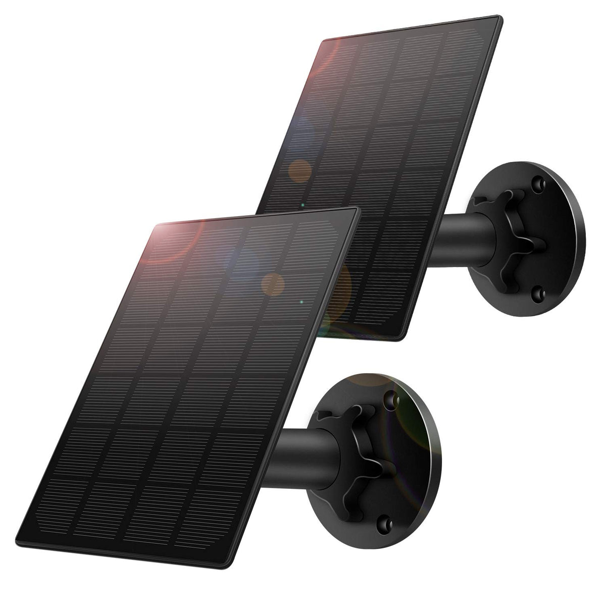 2 Pack Solar Panel For Wireless Outdoor Security Camera,Compatible With Dc 5V Rechargeable Battary Powered Surveillance Camera, 