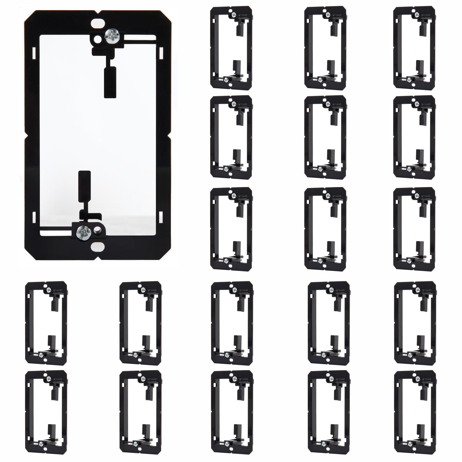 20 Pack Single Gang Low Voltage Mounting Bracket, Wall Plate Cable Pass Through, Multipurpose Drywall Mounting Wall Plate Bracke