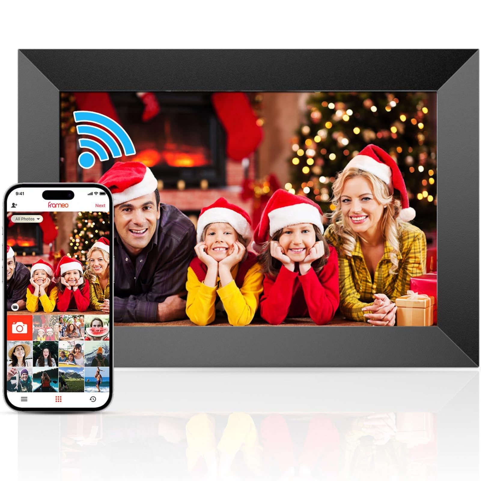 Frameo 10.1 Inch Digital Photo Frame, 32Gb Wifi Digital Frame, 1280X800 Ips Lcd Touch Screen, Auto Rotate, Wall Mounted, Easy Se