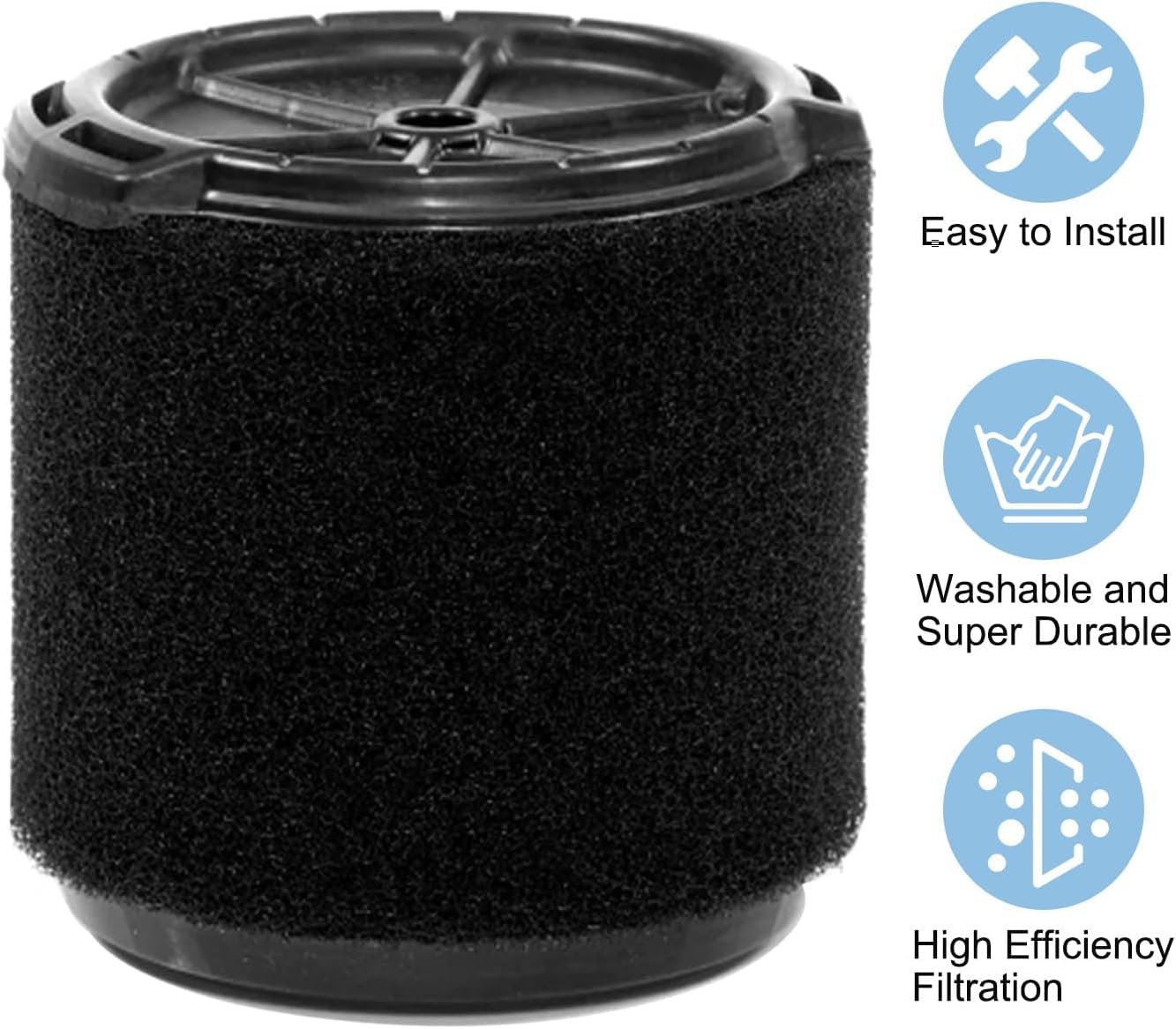 2 Pack Vf3700 Filter Compatible With Ridgid Vac 3 4.5 Gallon Vacuum Cleaners, Wet Application Foam Filter Fit Ws0301Va Ws0400De