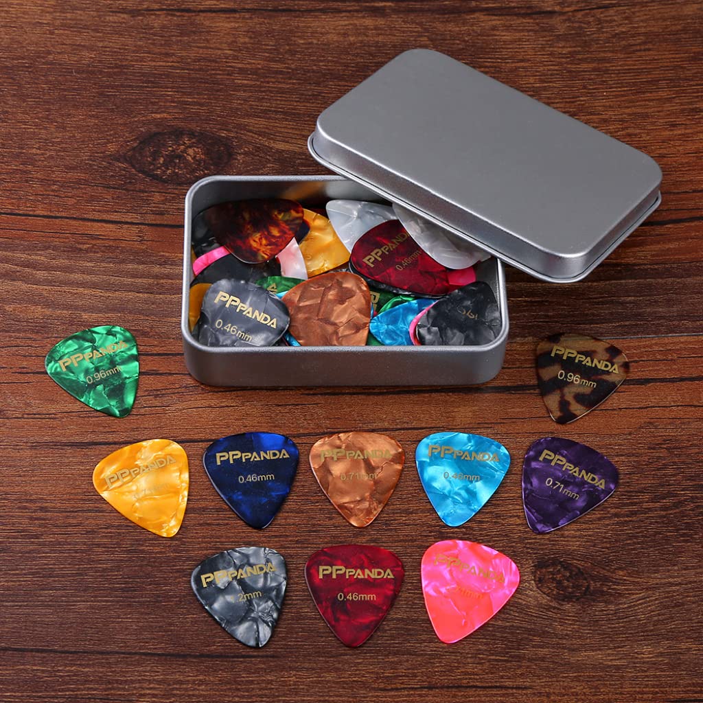 PPpanda Guitar Picks 32pcs - Varied Thickness 0.46-1.2mm Plectrums for Electric, Acoustic & Bass Guitars