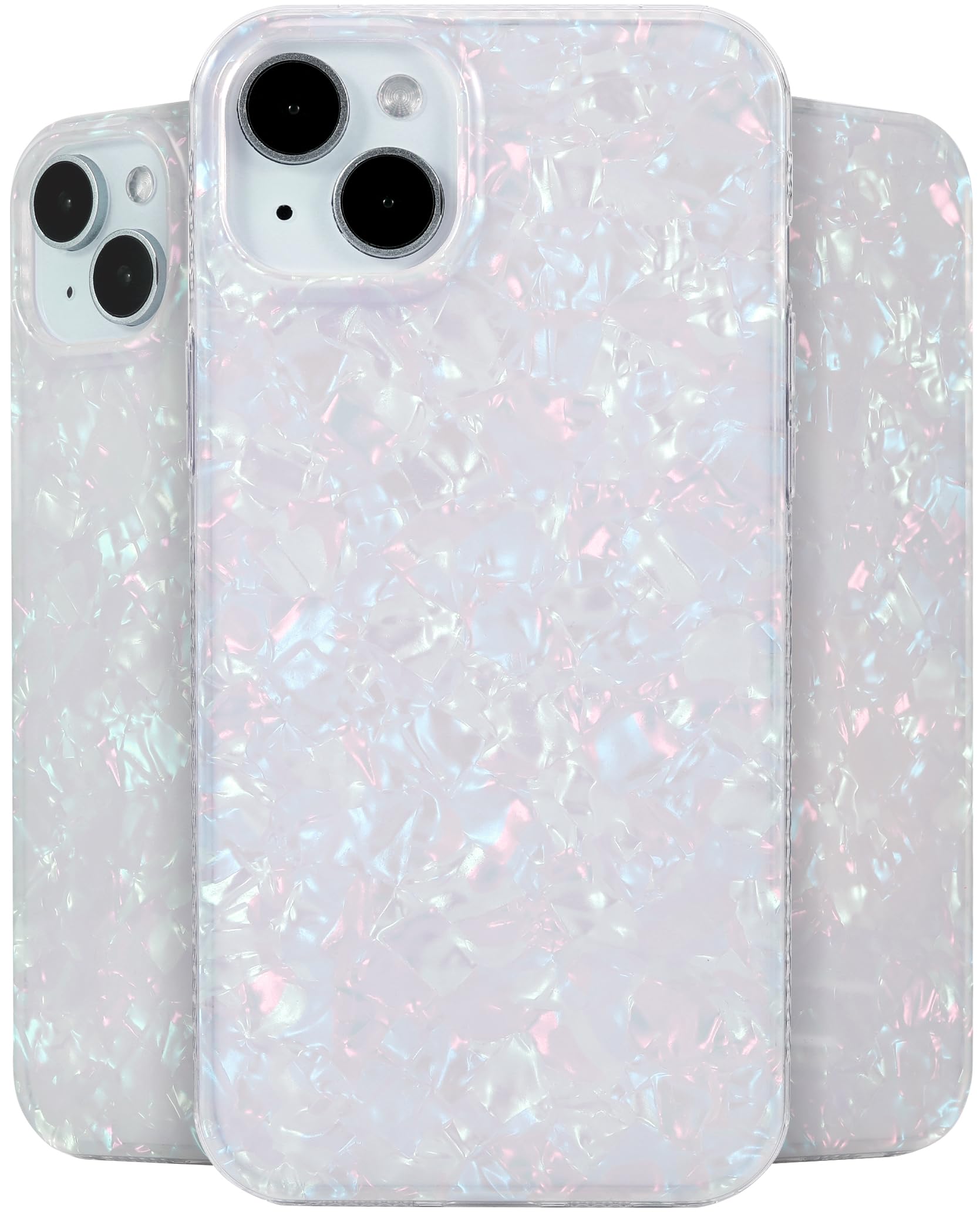 Lonli Hue   For Iphone 15 Case   White Pearl Tort [10Ft Drop Protection]   Shockproof Cover With Color Changing Effect | Cute An