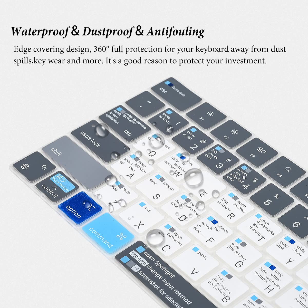 Keyboard Cover With Mac Os Shortcut Hot Keys For Apple Macbook Pro 14 Inch A2442 A2779 A2918 A2992 2021 2023/Pro 16 Inch A2991 A