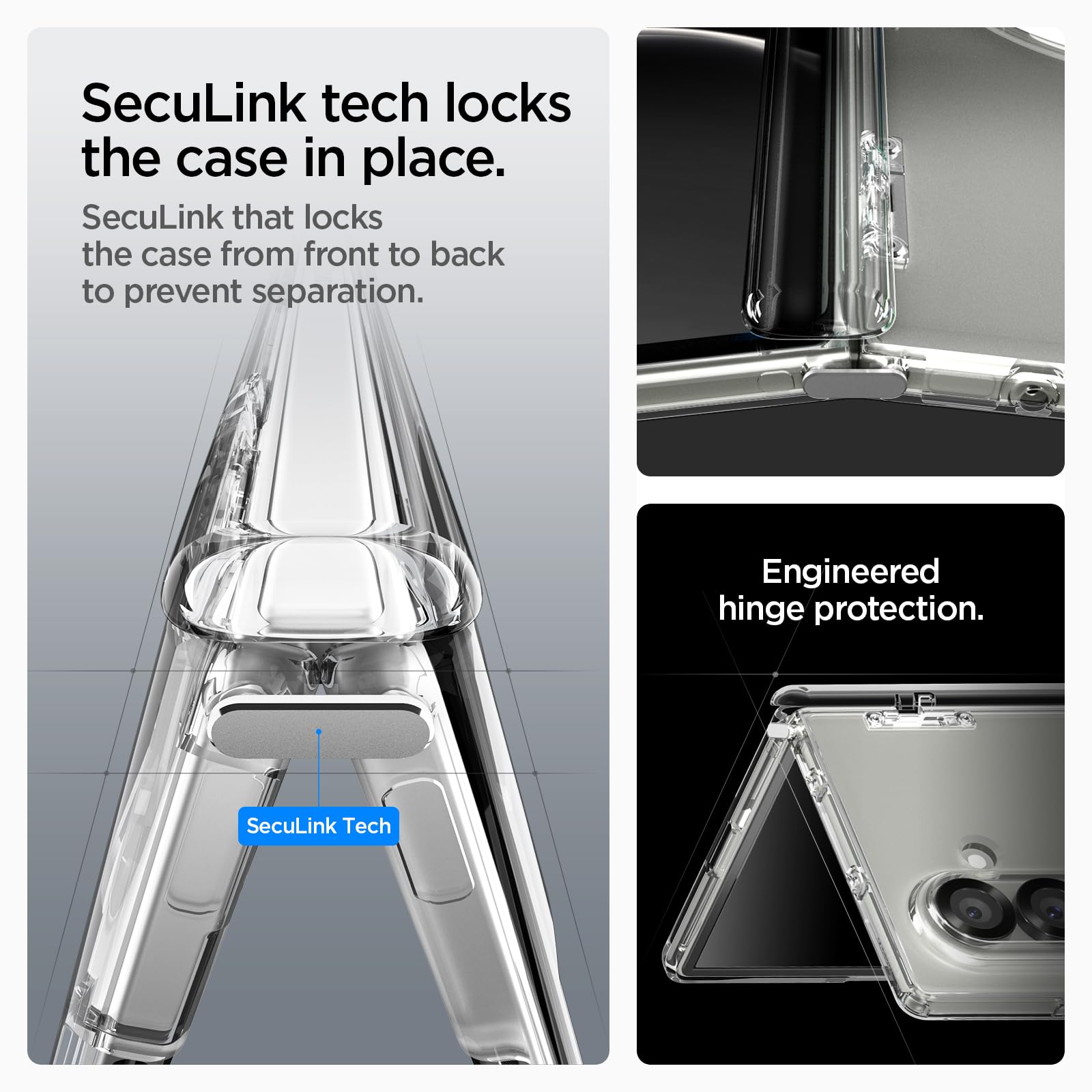 Spigen For Galaxy Z Fold 7 Case, Ultra Hybrid Pro Magfit [Anti-Yellowing] [Fast Wireless Charging/Hinge Protection] - Clear Whit