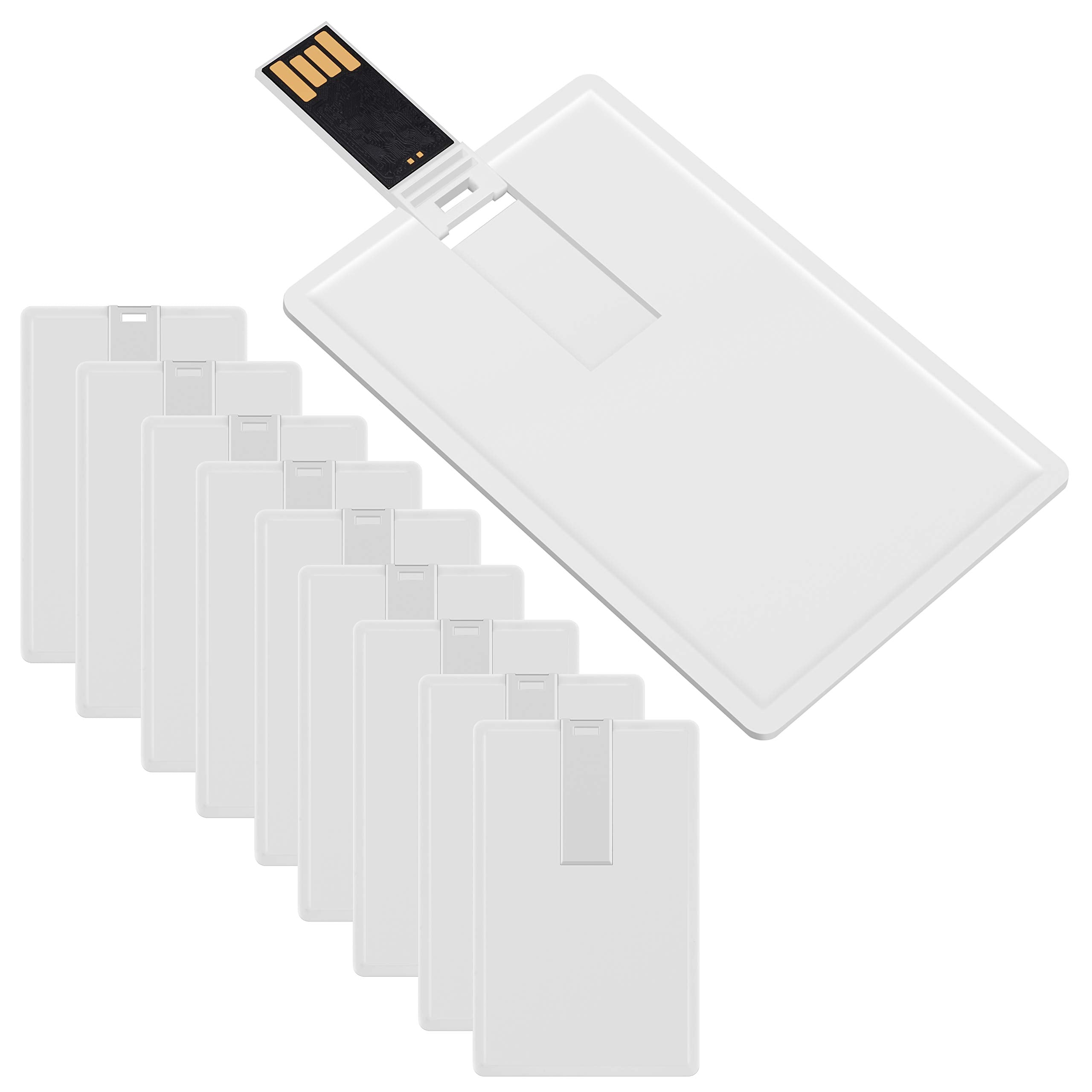 Enfain USB 2.0 Flash Drives Credit Card Carrying Memory Stick 4GB  10 Pack White, for Bank, Book Store, Library, Photo Booth, H