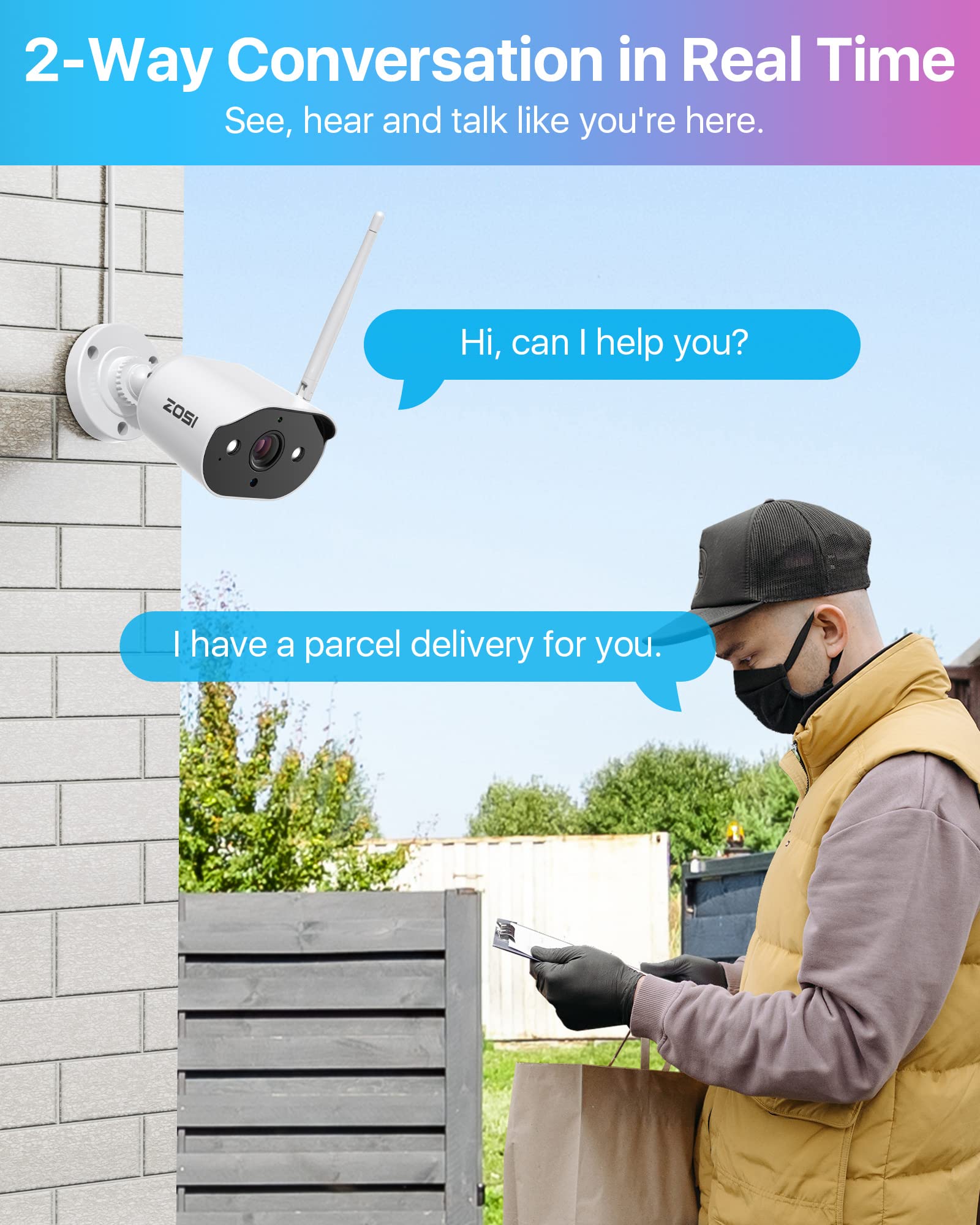 Zosi 2K 8Ch All In One Wireless Security Camera System With 12.5 Inch Lcd Monitor,4Pcs 3Mp Wifi Ip Spotlight Cameras Outdoor Ind