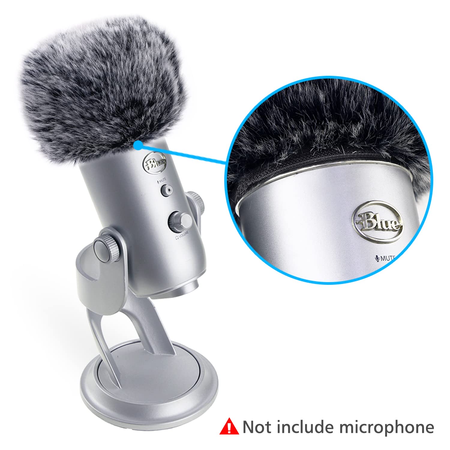 Sunmon Microphone Furry Windscreen Muff, Perfect Mic Pop Filter Mask Shield For Blue Yeti, Yeti Pro Microphones