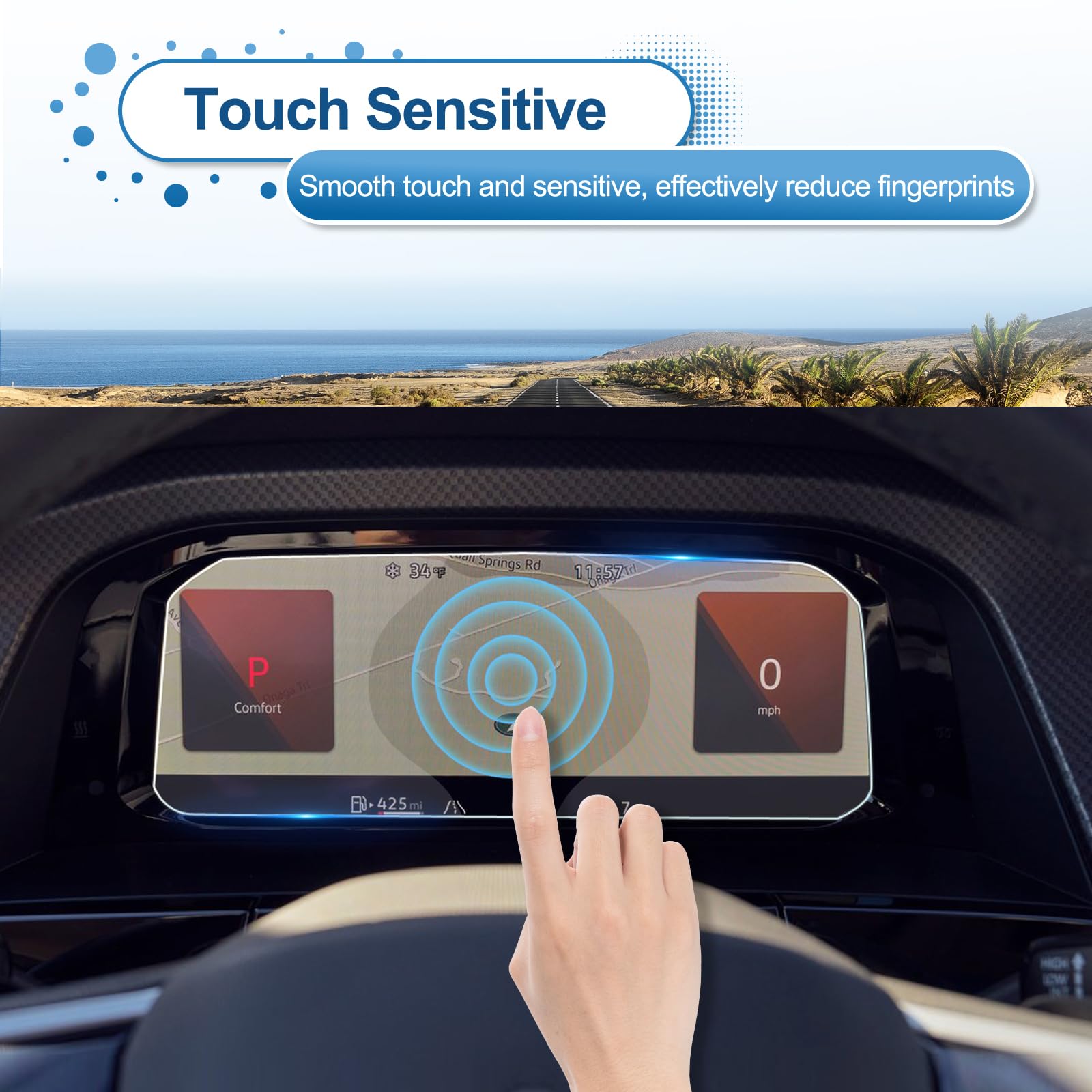 Coleya 2024 Atlas Dashboard Screen Protector For Vw Atlas (Se/Sel/Se With Technology/Sel Premium R Line) 10.2 Inch Touch Screen,