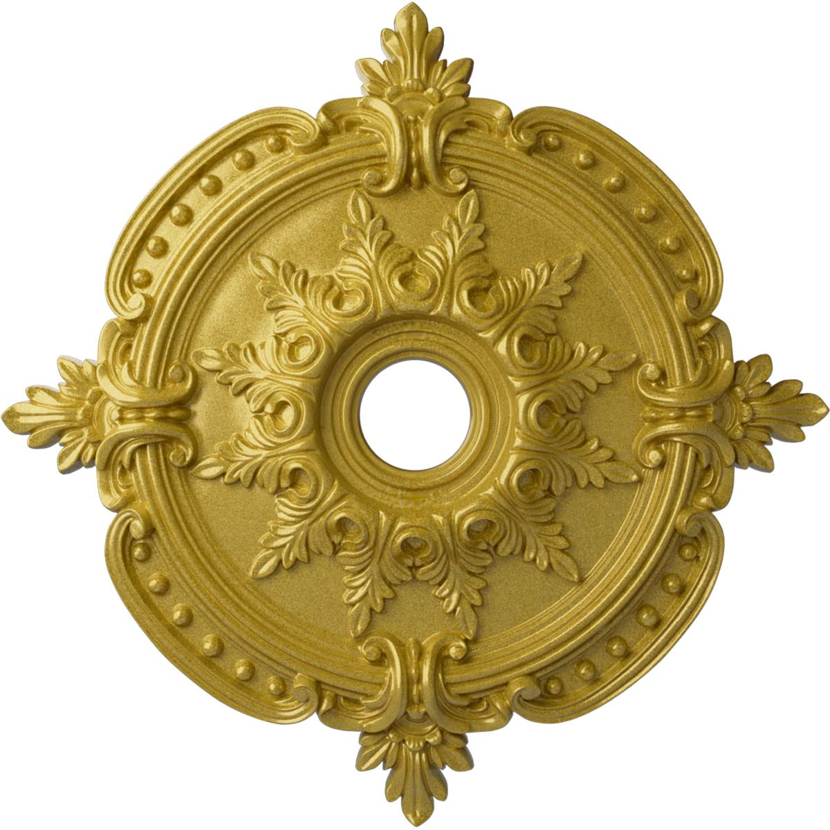Ekena Millwork Cm28Bergs Benson Classic Ceiling Medallion, 28 3/8''Od X 3 3/4''Id X 1 5/8''P, Hand Painted Rich Gold
