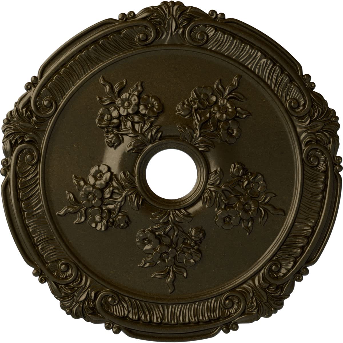 Ekena Millwork Cm26Atggs Attica With Rose Ceiling Medallion, 26''Od X 3 3/4''Id X 1 1/2''P, Hand Painted Green Gold