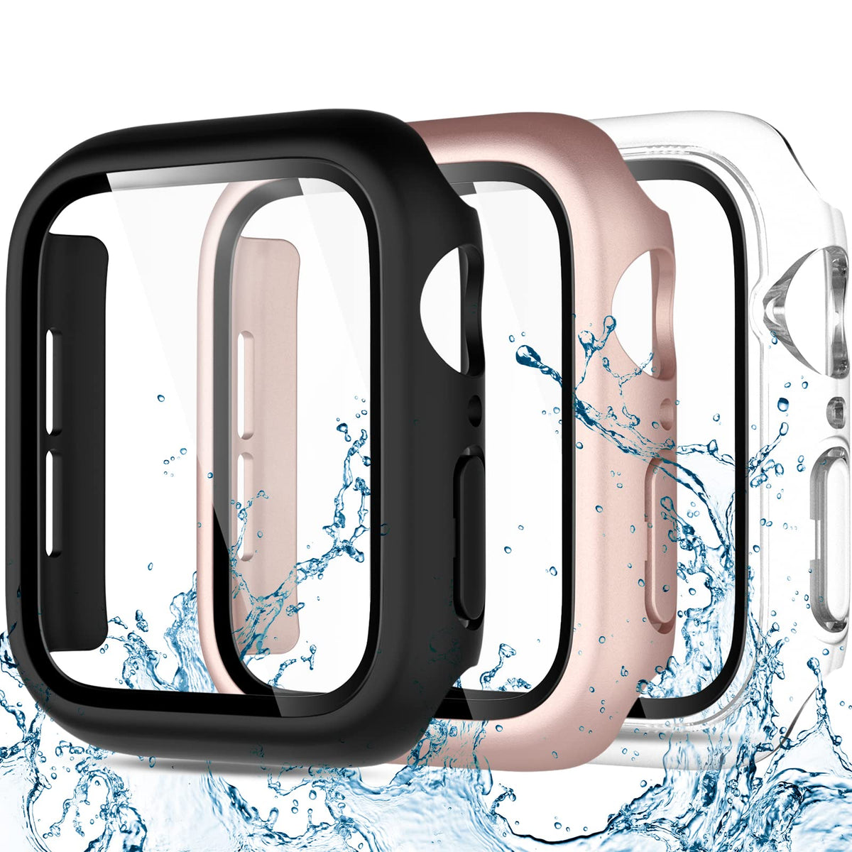 Charlam Compatible With Apple Watch Case 40Mm Iwatch Se Series 6 5 4 With Screen Protector, Full Protective Waterproof Bumper Ca
