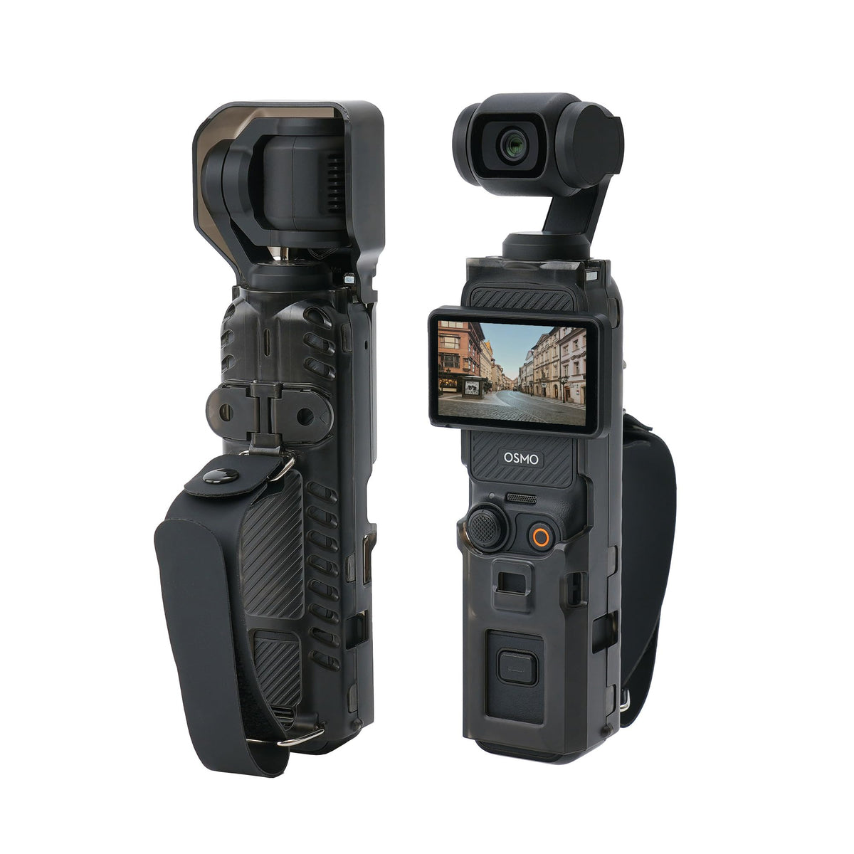 RCGEEK Case for DJI Osmo Pocket 3 with Controller Wheel Accessories, Portable Hard Storage Mount, Secure Finger Strap, Protective Cover, and More