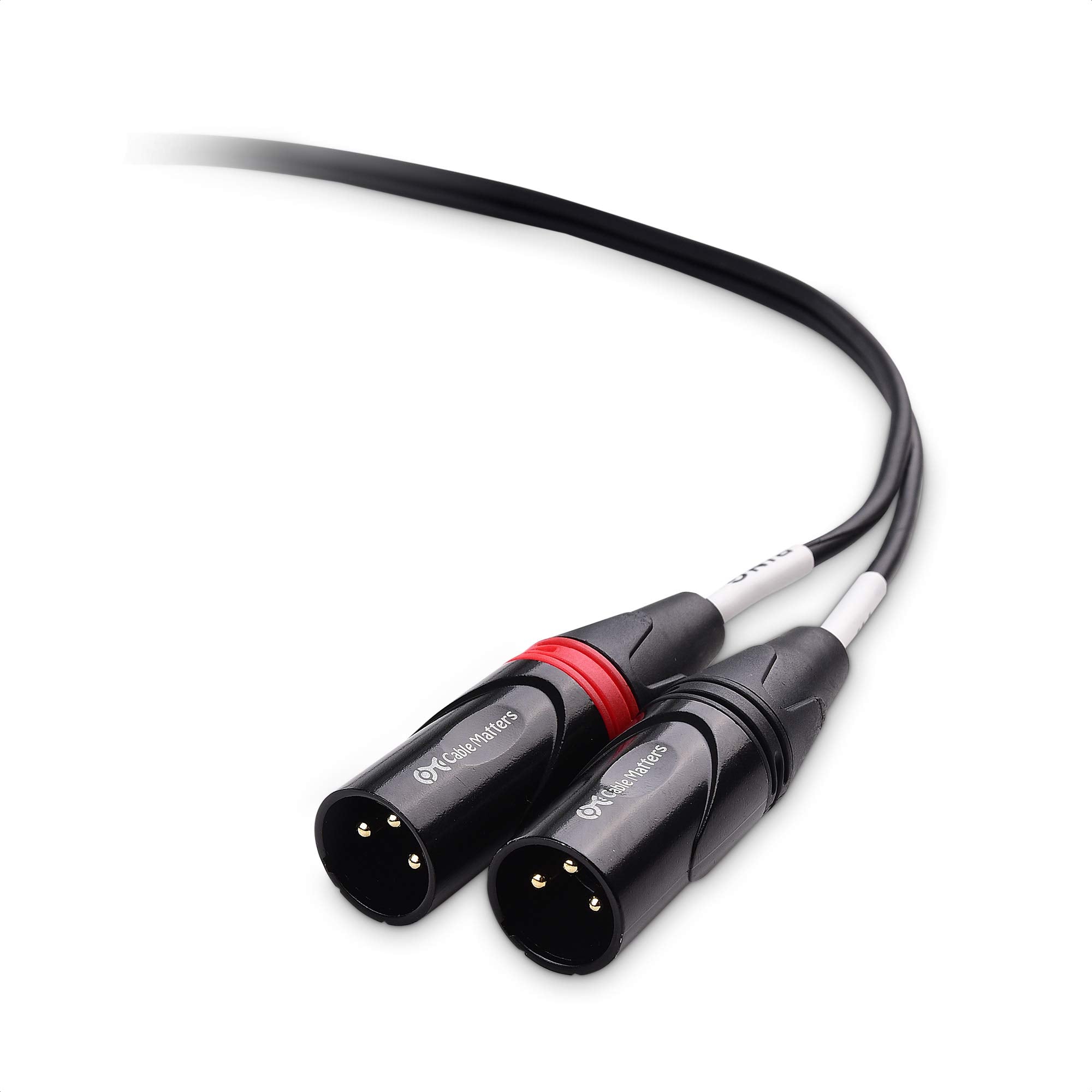 Cable Matters 3.5mm 1/8 Inch TRS to 2 XLR Cable 3 ft, Male to Male Aux to Dual XLR Breakout Cable