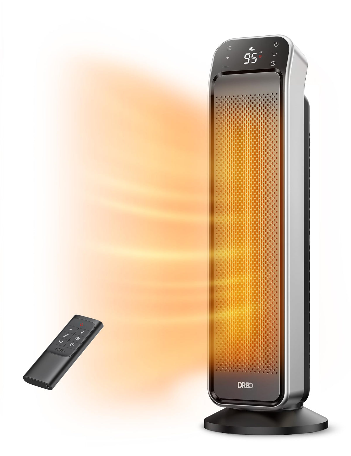 Dreo Space Heater Indoor, 25'' 11.5Ft/S Fast Portable Room Heater With Remote And Thermostat, 3 Modes, Overheating & Tip Over Pr