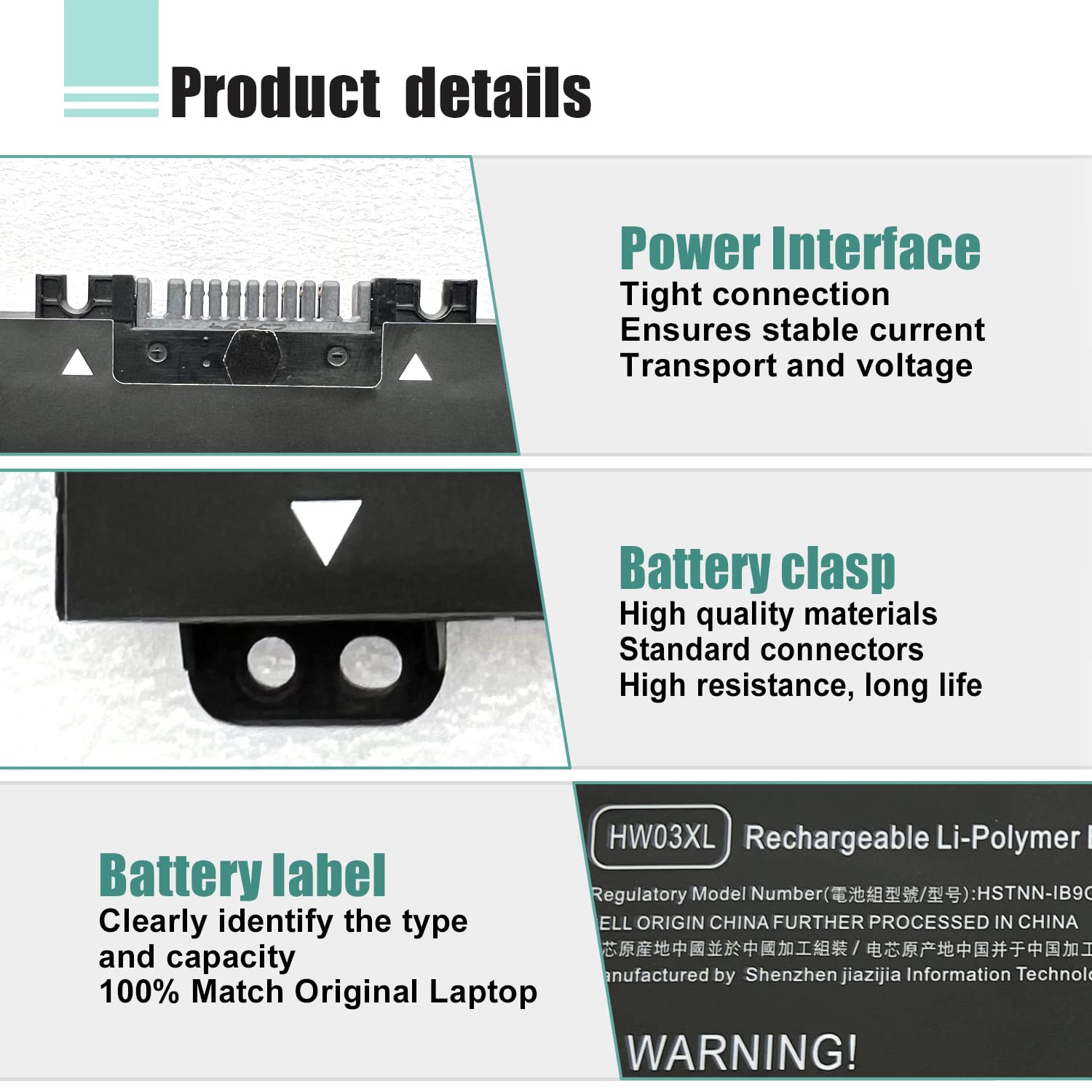 Boweirui Hw03Xl L97300 005 41.04Wh Laptop Battery Replacement For Hp Pavilion 15 Eg 15 Eg00000 15 Eh 15 Eh0090Wm Df15 Series L96