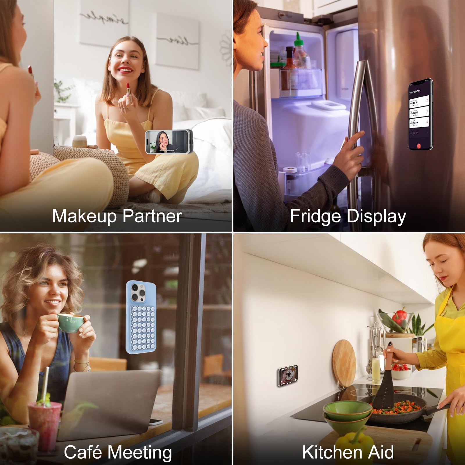 Silicone Double-Sided Suction Phone Case Detachable Mount For Iphone And Android Cellphones, Strong Adhesion Holder Hands Free F