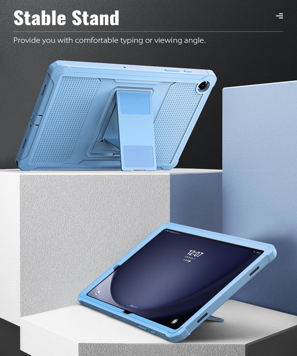 MoKo Case Fit Galaxy Tab A9 Plus 11 Inch 2023 (SM X210/X216/X218), Shockproof Full Body Rugged Stand Back Cover Built in Screen Protector Fit Galaxy Tab A9+ 11' 2023, Sunny Sky Blue