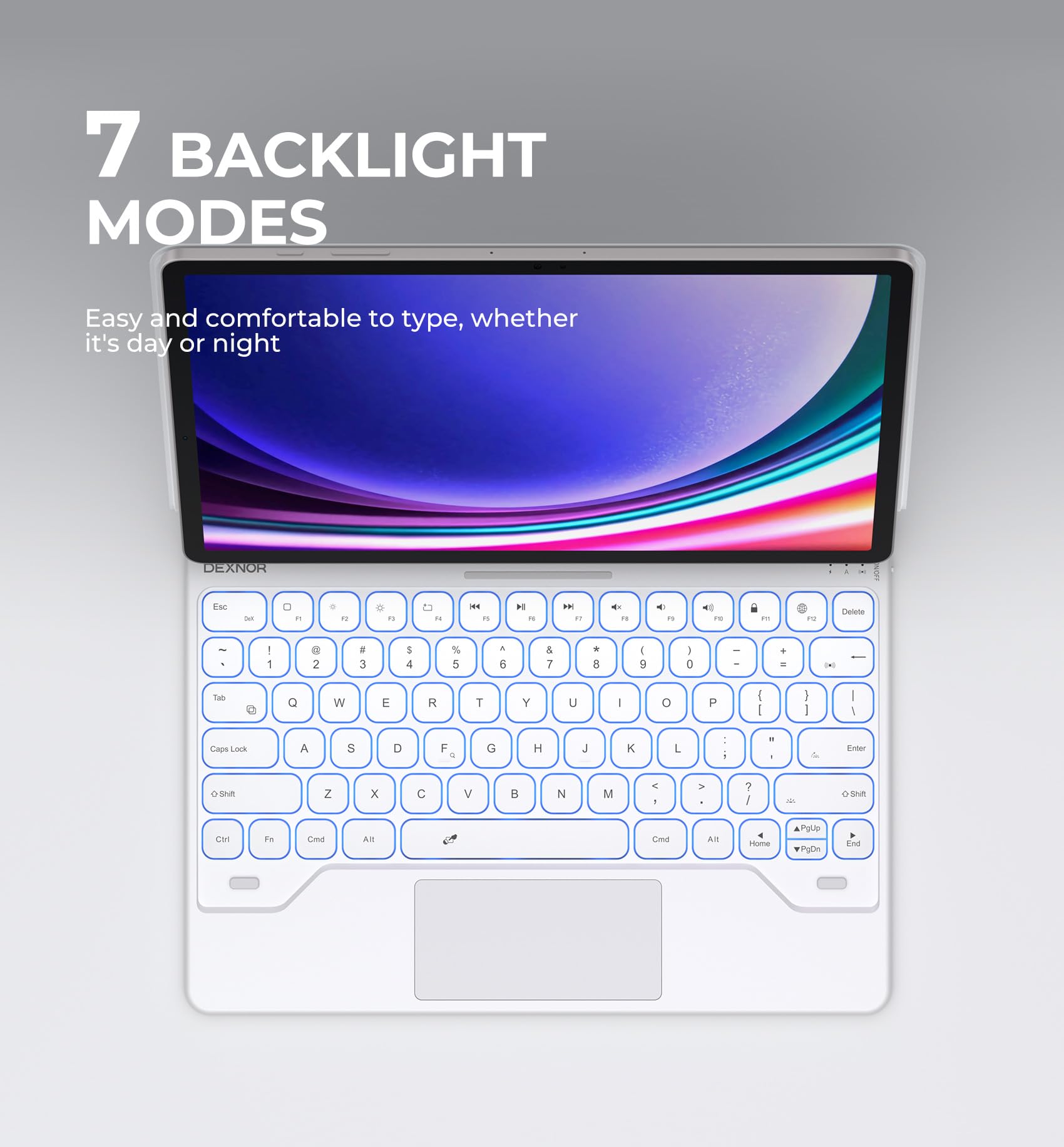 Dexnor For Samsung Galaxy Tab S10+ / S9+ / S8+ / S7+ Case With Keyboard, 12.4 Floating Cantilever Magnetic Stand, Multi-Touch