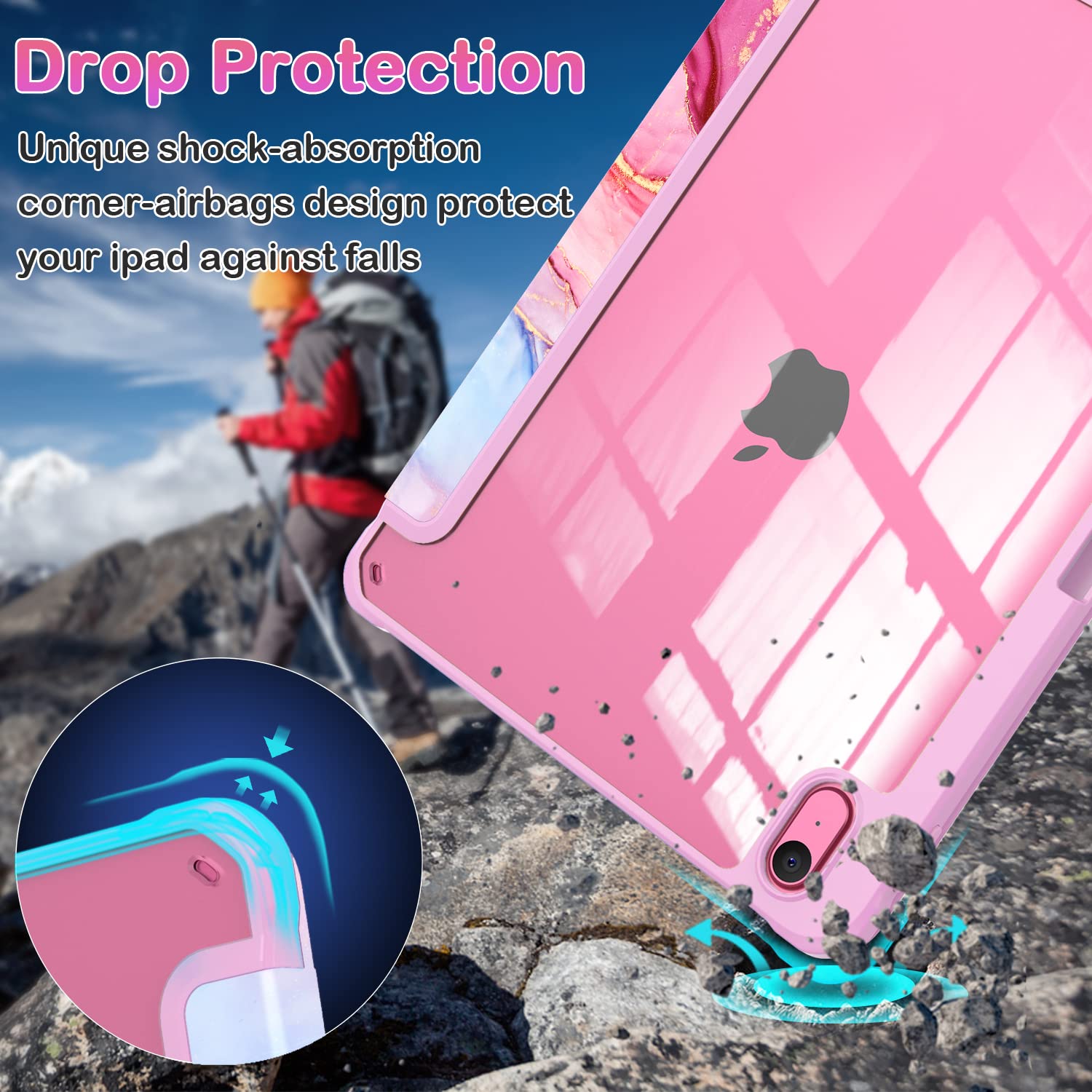 Okp For Ipad 10Th Generation Case 2022, Ipad 10.9 Inch Case With Trifold Stand, Auto Wake/Sleep, Ipad 10 Gen Protective Cover Wi