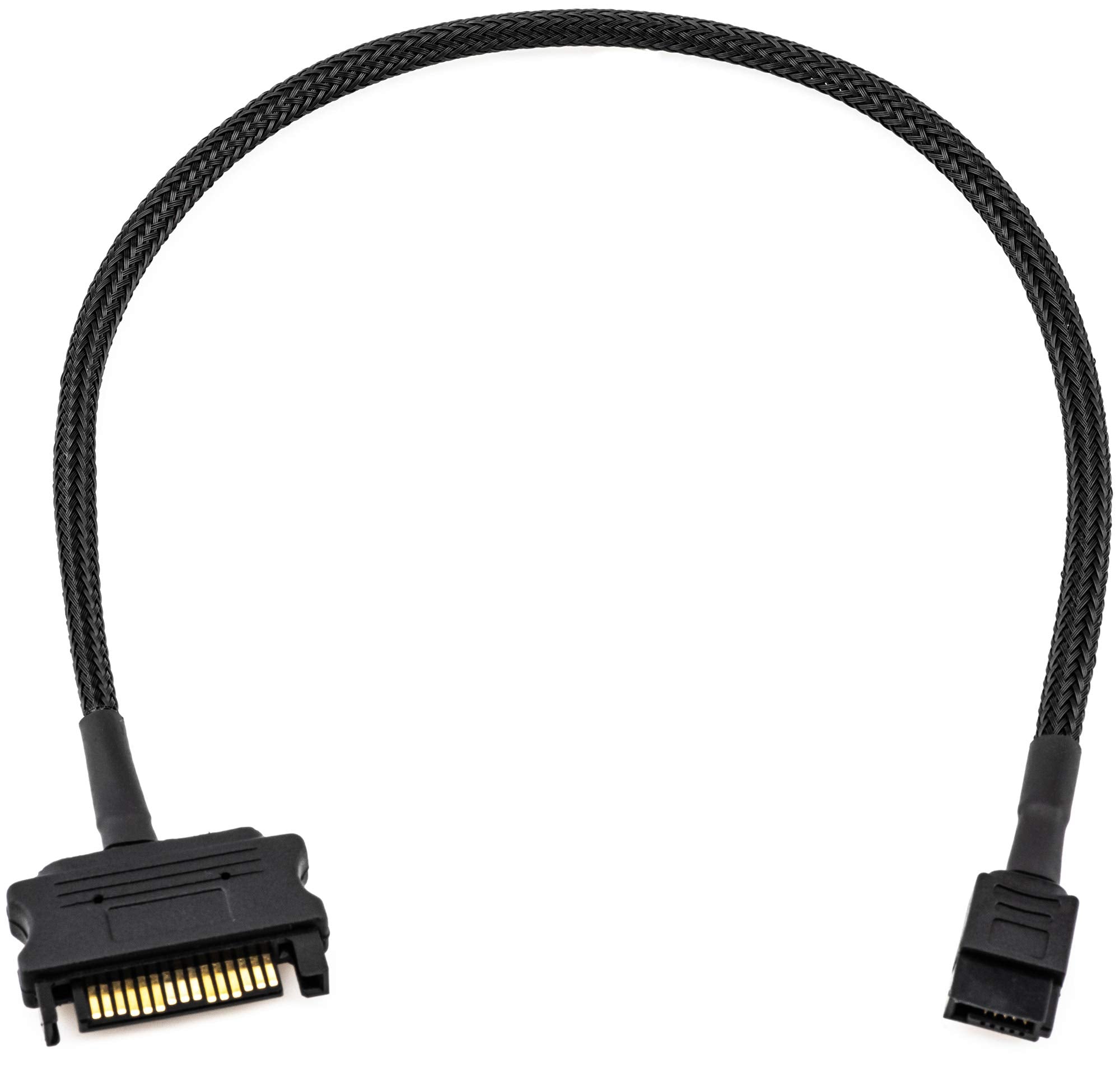 Crj Slimline Sata Power Adapter Cable   12 Inch (30Cm), Black Sleeved   Power 6 Pin Slimline Sata Disk Drives With A 15 Pin Sata