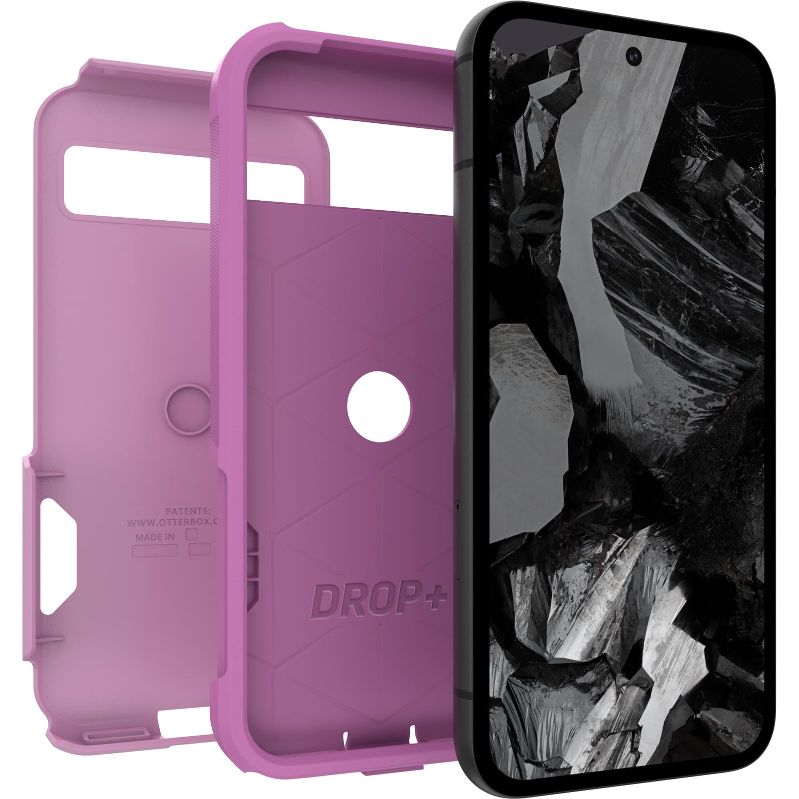 Otterbox Google Pixel 8A Commuter Series Case   Run Wildflower (Pink), Slim & Tough, Pocket Friendly, With Port Protection