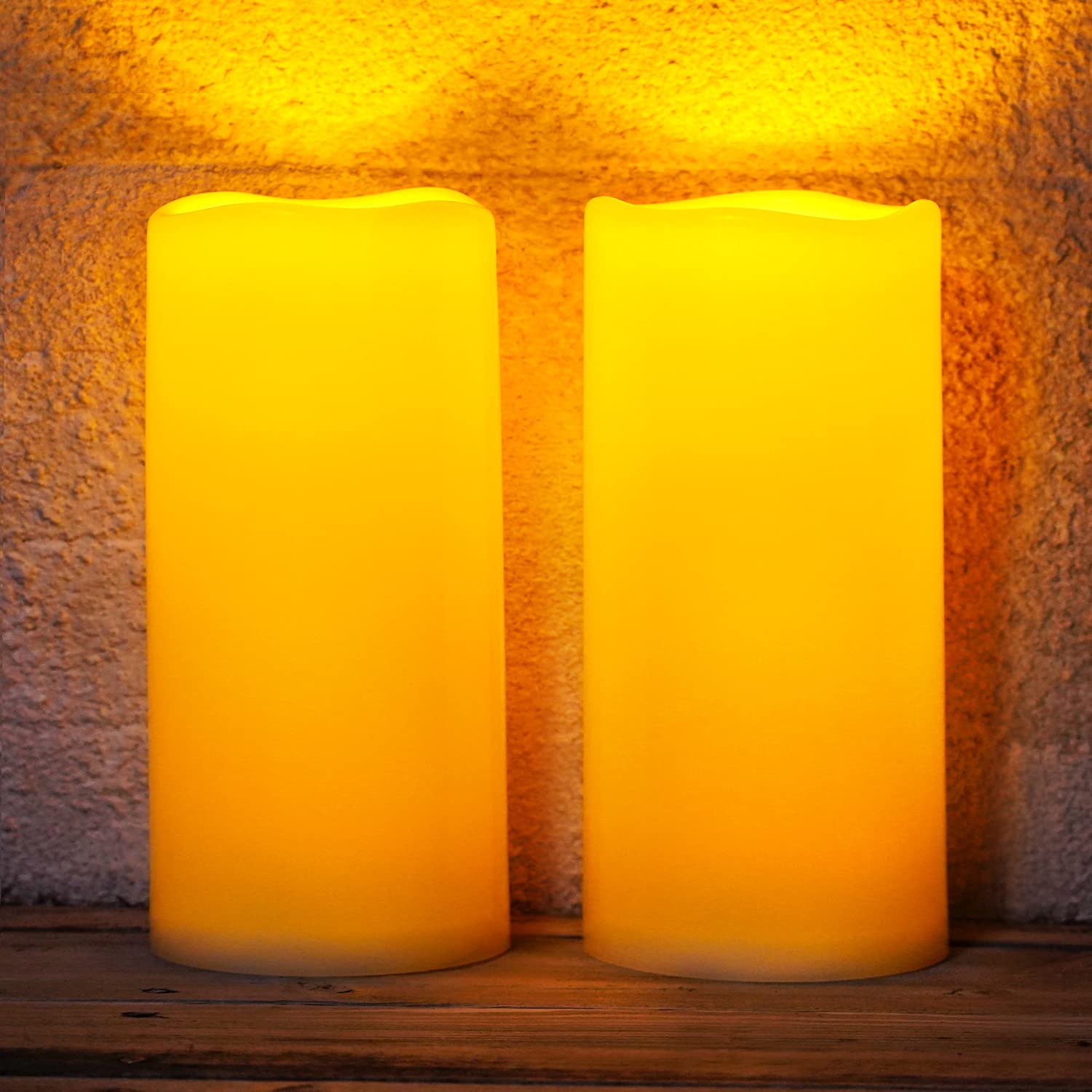 Homemory Large Solar Candles Outdoor Waterproof, 4''X10'', Dusk To Dawn, Solar Powered Flameless Candles For Outdoor, Lanterns,