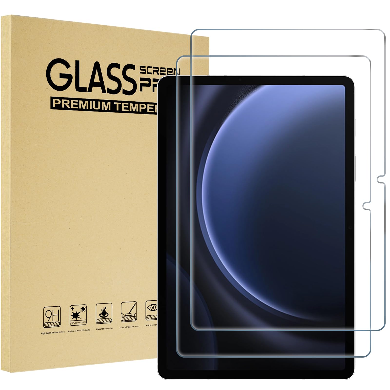 Procase 2 Pack Screen Protector For Galaxy Tab S10 Plus 2024/Tab S9 Fe Plus/S9 Plus/S8 Plus/S7 Fe/S7 Plus 12.4 Inch 2023, Tempered Glass Hd Clear Film Guard For Tablet Sm X820/X610/X810/X800/T730/T970