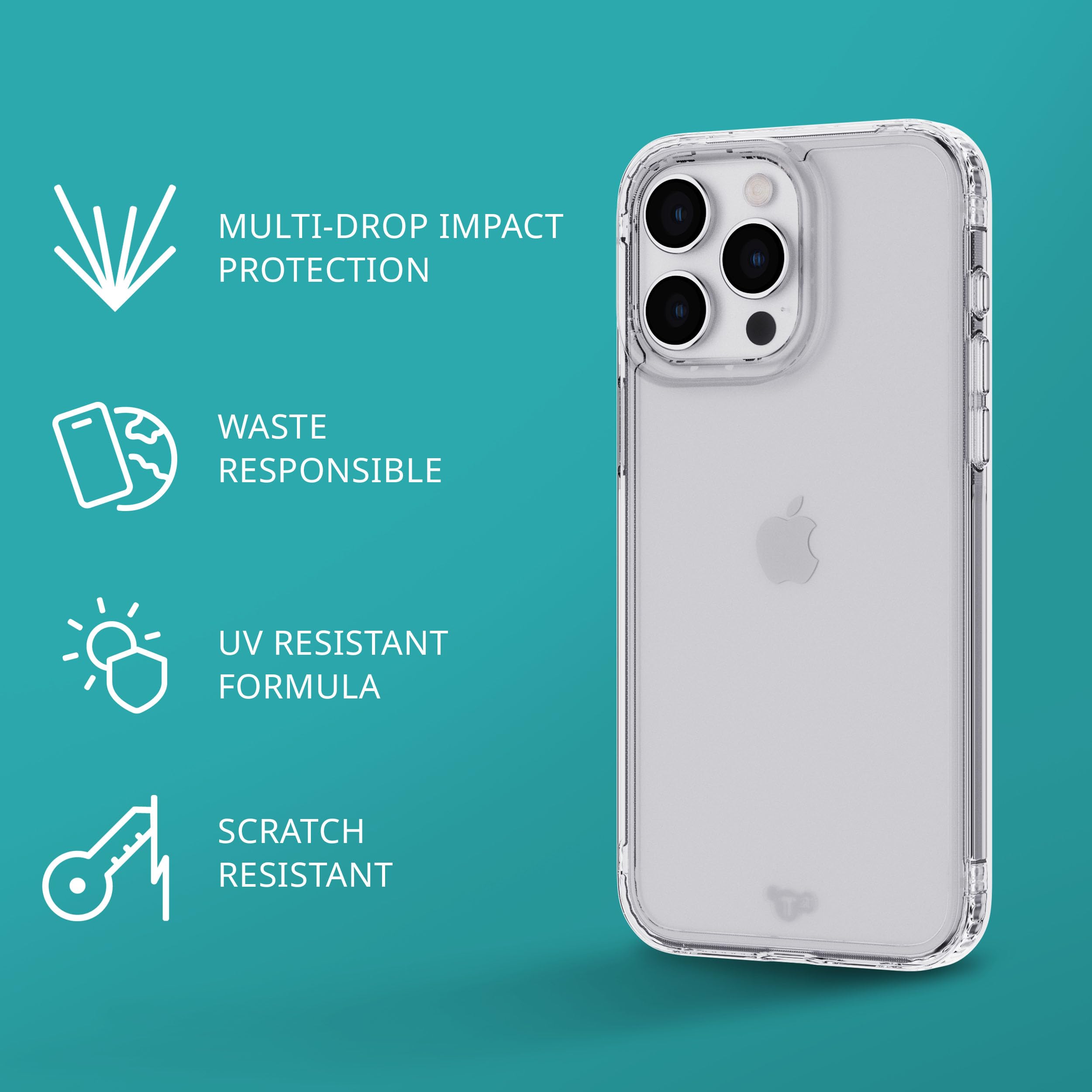 Tech21 Evo Clear Case For Iphone 15 Pro Max - Impact Protection Case - Clear