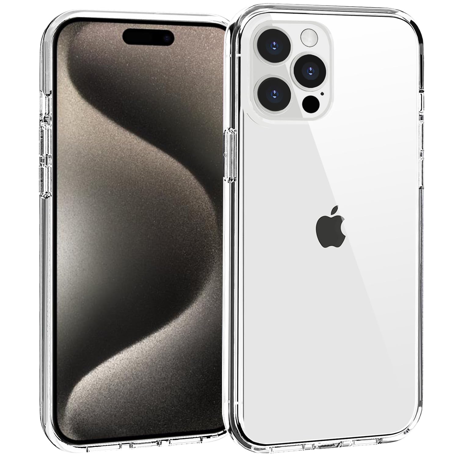 Tenoc Phone Case Compatible With Iphone 15 Pro, Clear Case Shockproof Protective Bumper Slim Cover For 6.1 Inch