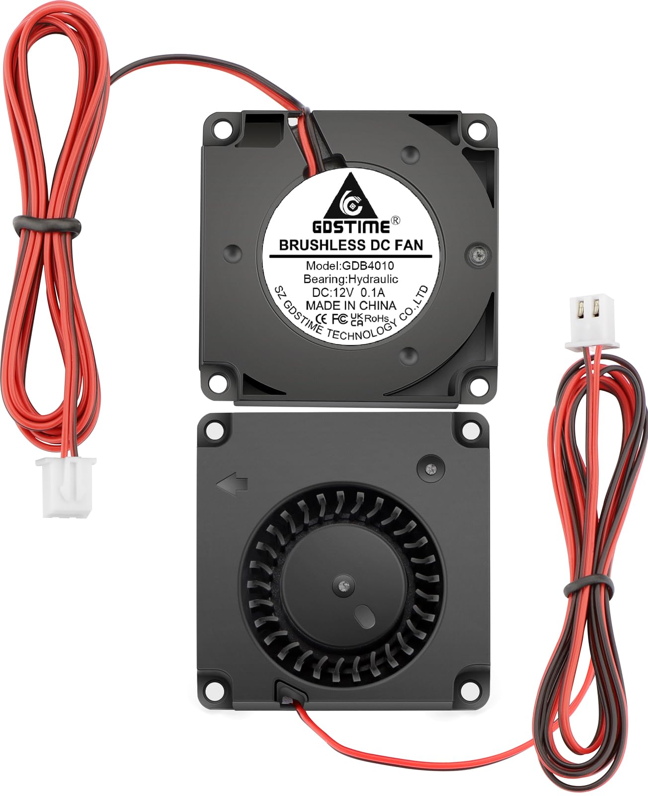GDSTIME 2 Pack 40mm Blower Fan 12V 40x40x10mm 4010 DC Brushless Cooling Replacement Fans for 3D Printer