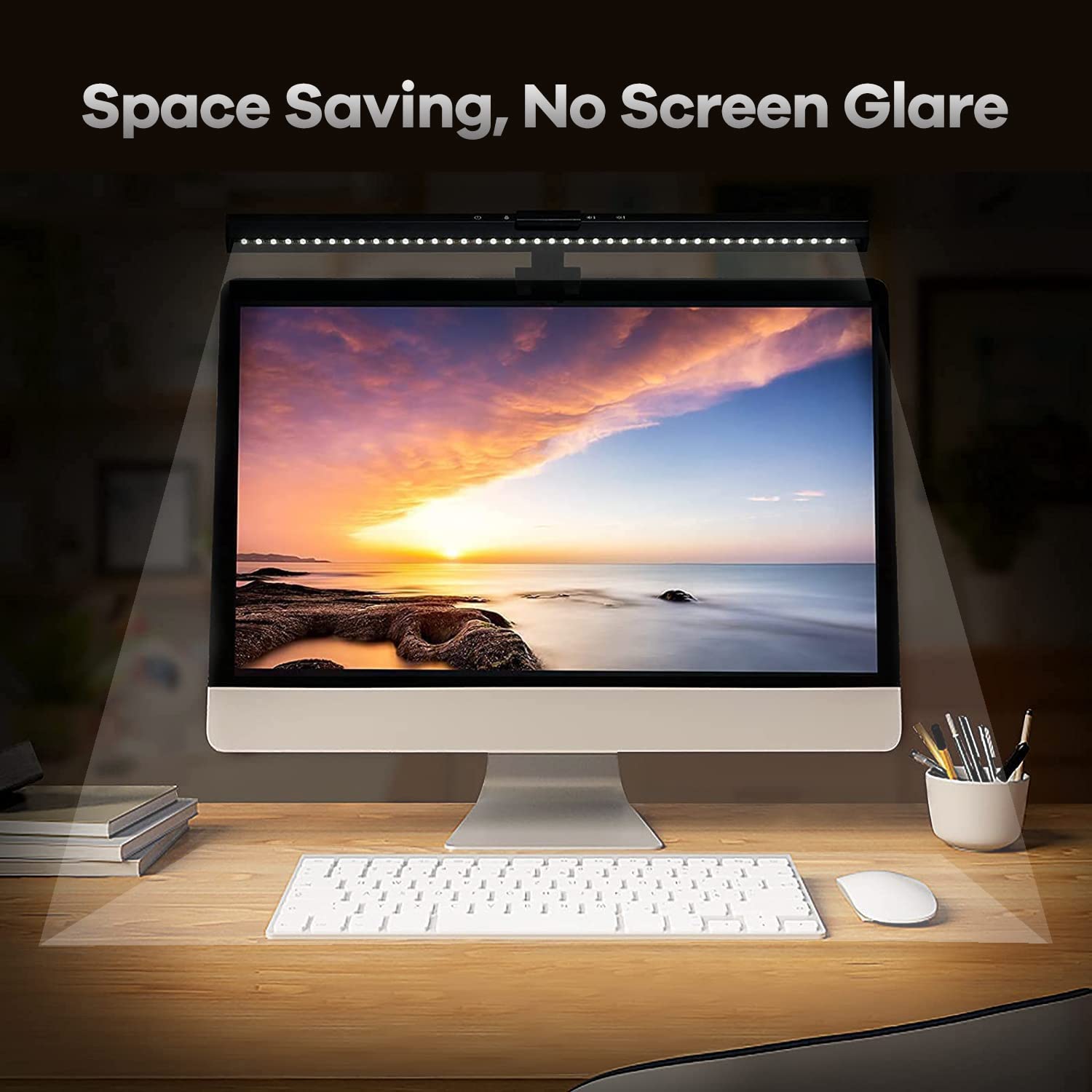 HIOUME Monitor Light Bar USB Powered LED Computer Lamp No Glare 3 Color Temperature 10 Dimming Black
