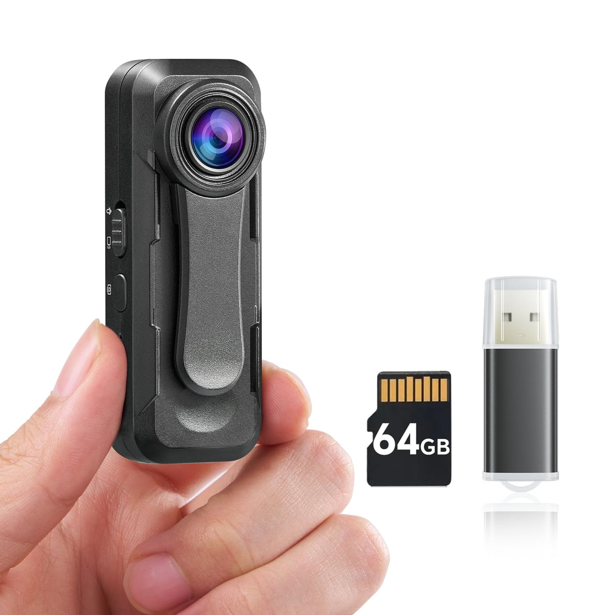 Boblov W1 64Gb Hd 1080P Body Worn Camera, Wearable Body Camera With Clips, Loop Recording Body Camera Support Time Stamp, Back C