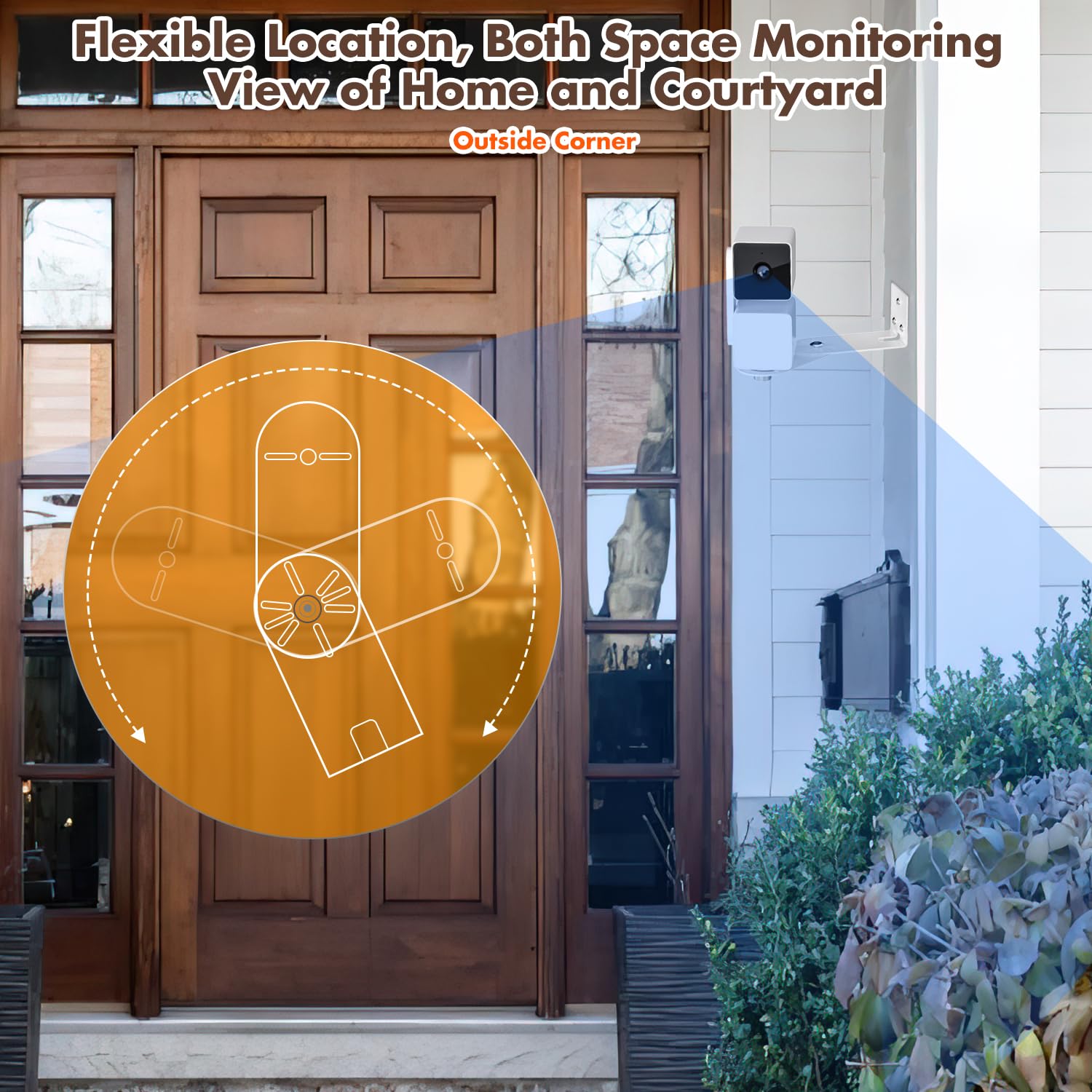 2Pack Metal Corner Wall Mount Bracket For Wyze Cam Pan V3/V2, Wyze Cam V4/V3/V2, Max Cover Both Sides Of The House 300 Degrees R