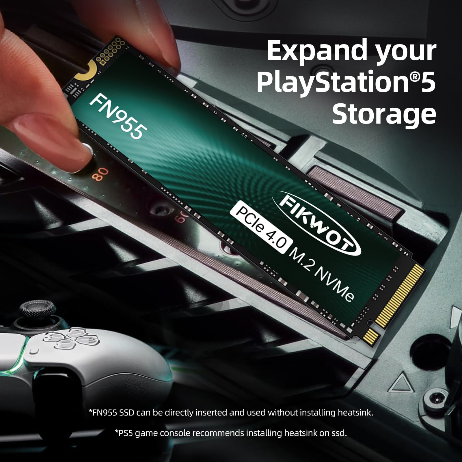 Fikwot Fn955 1Tb Ssd M.2 2280 Pcie Gen4 X4 Nvme 1.4 Internal Solid State Drive   Speeds Up To 7350Mb/S, Configure Slc Cache,Comp