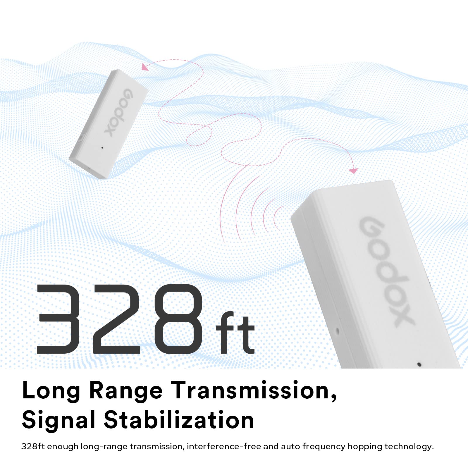 Godox Movelink Mini Wireless Mic, 100M(328Ft) Range Wireless Microphones, 2.4Ghz Noise Cancelling Mic, Wireless Lavalier Microph