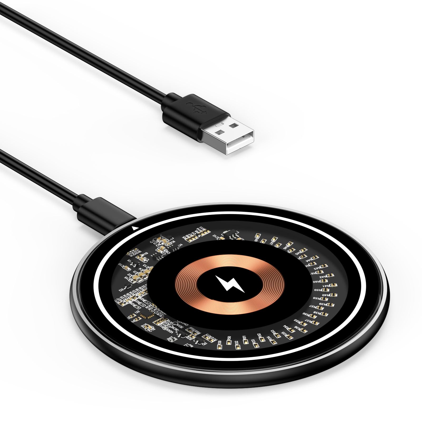 Wireless Charger Samsung Fast Charging Pad 15W Wireless Phone Charger Android Charging Station Mat for Samsung Galaxy S25 Ultra/