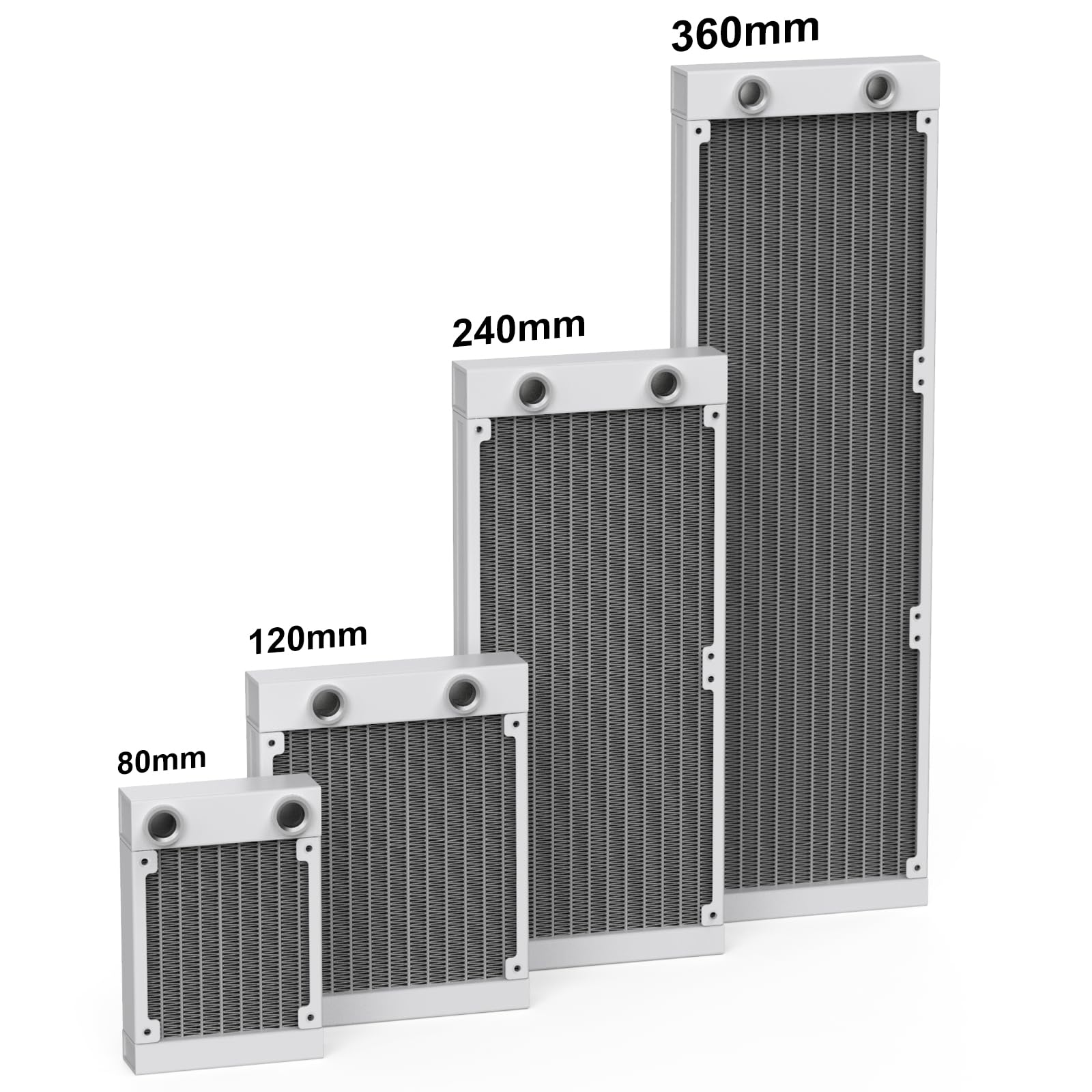 Clyxgs Water Cooling Radiator, 12 Pipe G1/4 Thread Heat Row Radiator 12 Pipe Aluminum Heat Exchanger Radiator For Pc Cpu Compute