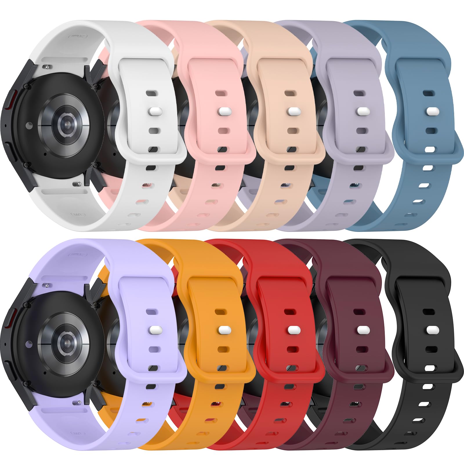 Ezmvzku 10 Pack Galaxy Watch 4 Band Compatible For Samsung Galaxy Watch 5 40Mm 44Mm,Galaxy Watch 5 Pro & Galaxy Watch 4 Classic