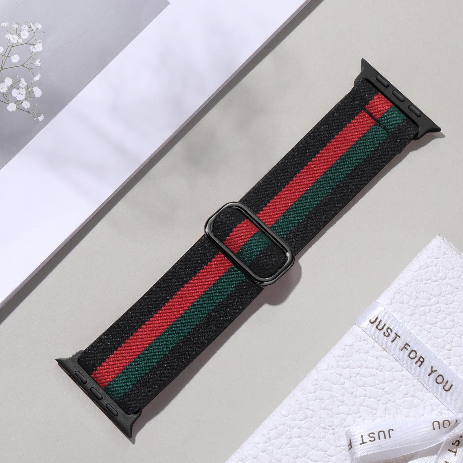 Maledan Braided Stretch Band Compatible With Apple Watch Bands Men Women 44Mm 45Mm 40Mm 38Mm 41Mm 49Mm 42Mm, Stretchy Nylon Spor