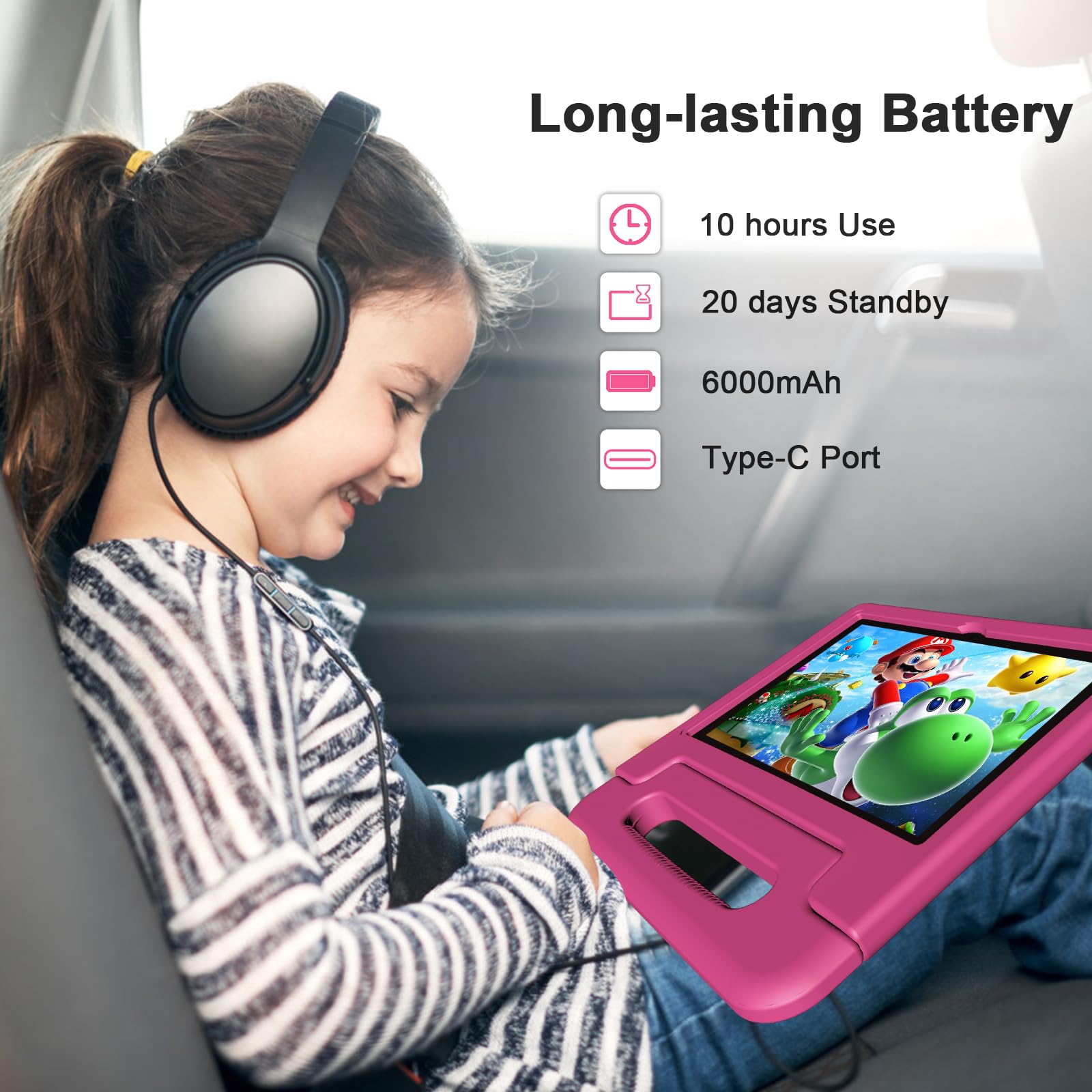 Vneimqn Tablet For Kids, 10 Inch Kids Tablet Android 13, 64Gb, Octa Core, Wifi 6, Big Battery, Google Kids Space, Parental Contr